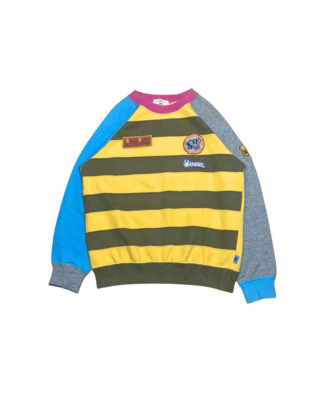 Angel Blue Angel Blue Striped Patchwork Crewneck Sweater Size S / US 4 / IT 40 - 1 Thumbnail