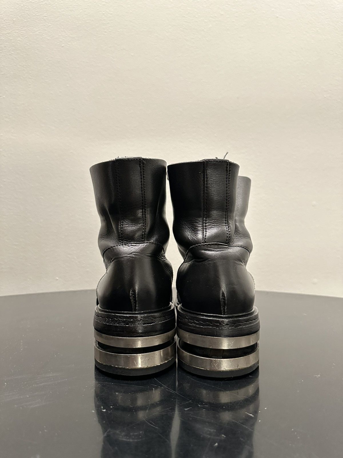 Dirk Bikkembergs Dirk Bikkembergs Black Bungee Cord Metal Heel Leather boots Size US 9 / EU 42 - 3 Thumbnail