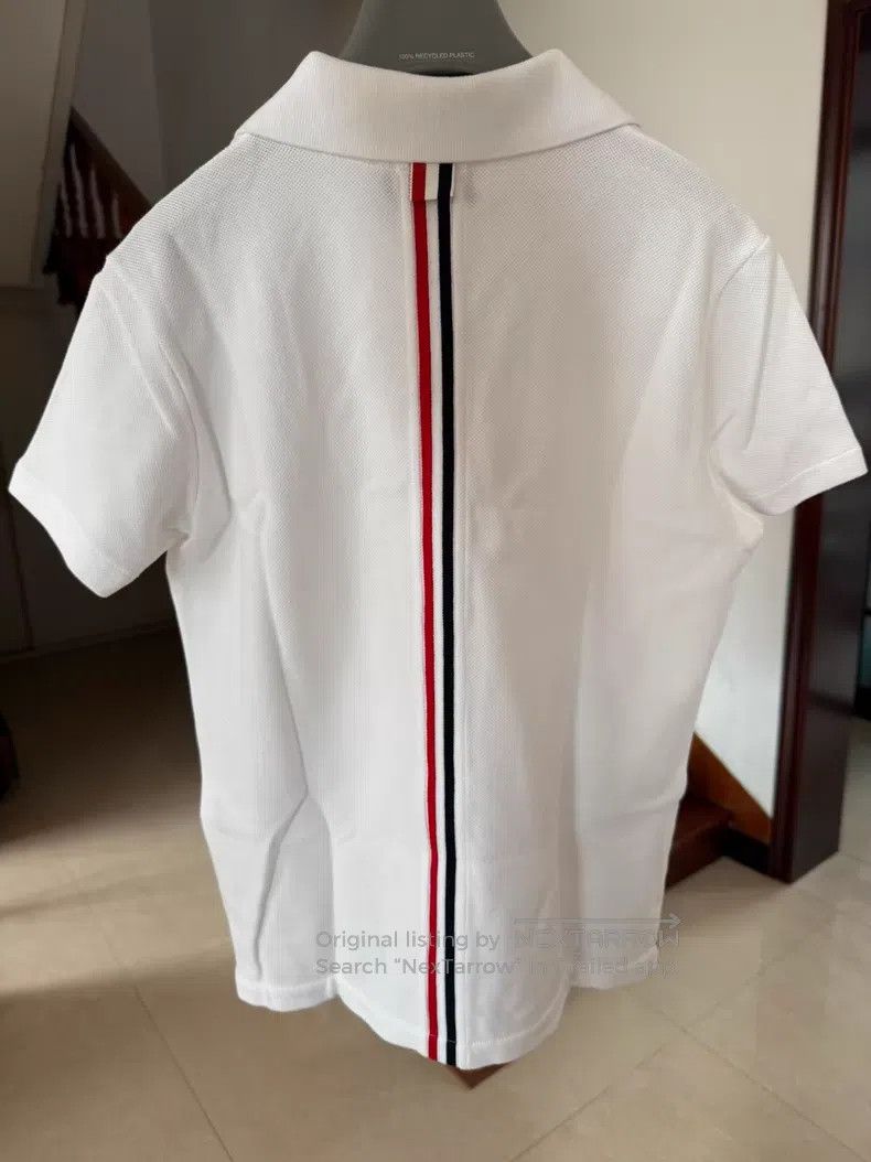 Thom Browne Thom Browne White Polo Short Sleeve with Classic Red, Whit Size XS / US 0-2 / IT 36-38 - 2 Thumbnail