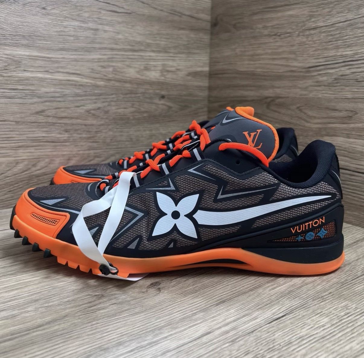 Louis Vuitton Louis Vuitton Sprint Grey & Orange Sneakers J41 Size US 9 / EU 42 - 1 Thumbnail