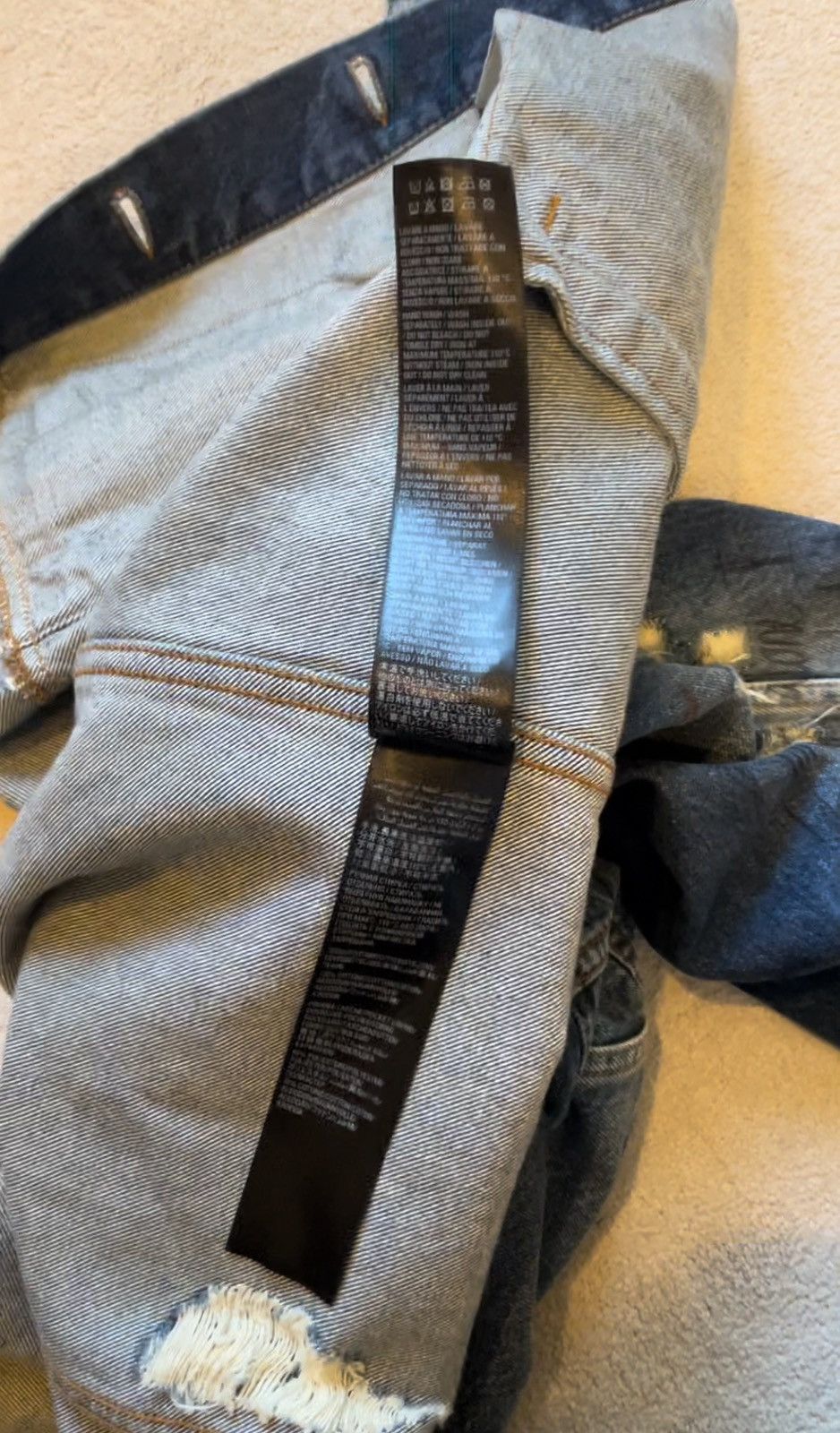 Balenciaga 🔥 SS22 Balenciaga Distressed Grafitti Denim Jacket Size US XL / EU 56 / 4 - 13 Thumbnail