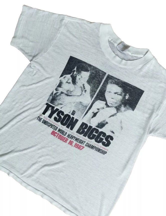 Vintage Vintage Tyrell Biggs vs Mike Tyson WBC 1987 t shirt Size US M / EU 48-50 / 2 - 3 Thumbnail