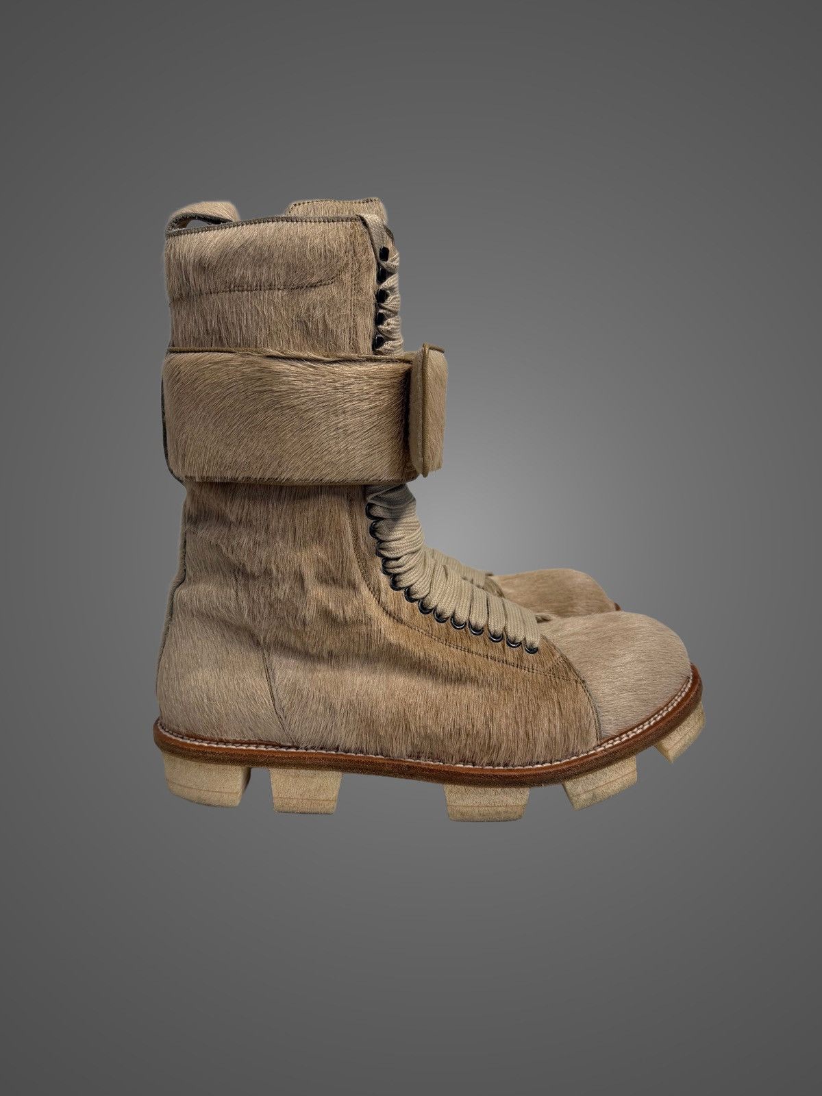 Rick Owens Rick Owens Ponyhair Megatooth Runway Hi-Top Boots from AW13 Size US 13 / EU 46 - 5 Thumbnail