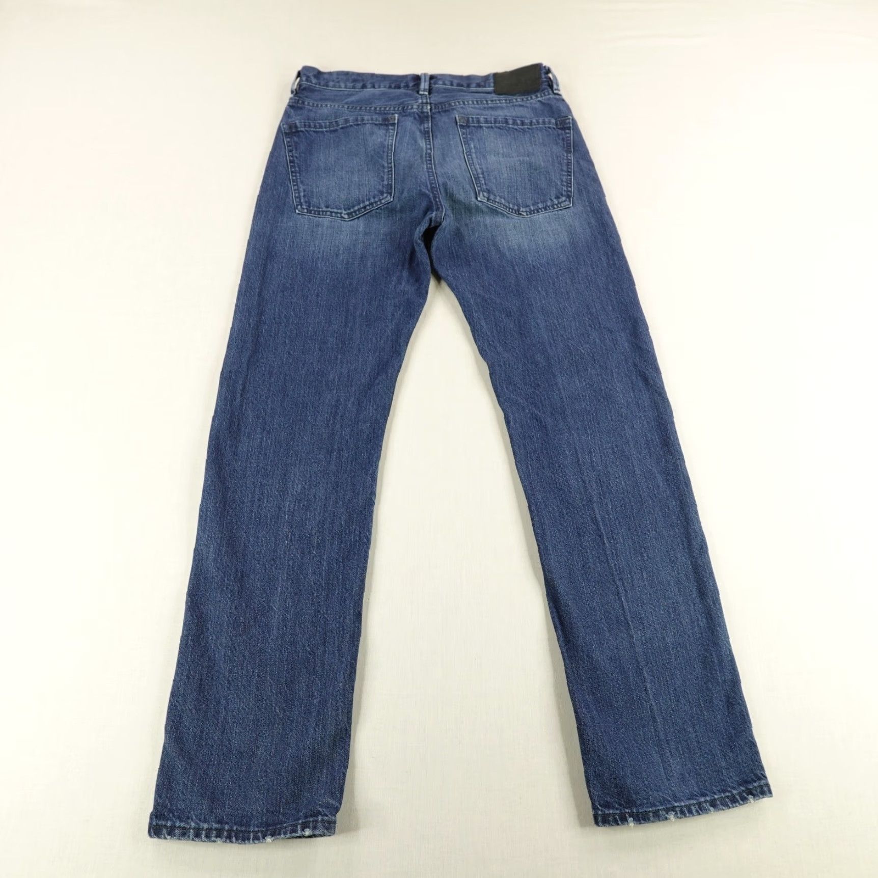RVCA RVCA Jeans Mens 30 Blue DenIM Faded Straight Leg Button Fly Regular 31 Inseam Outdoor Pockets Logo Style: Straight Mens Jeans Size US 30 / EU 46 - 5 Thumbnail