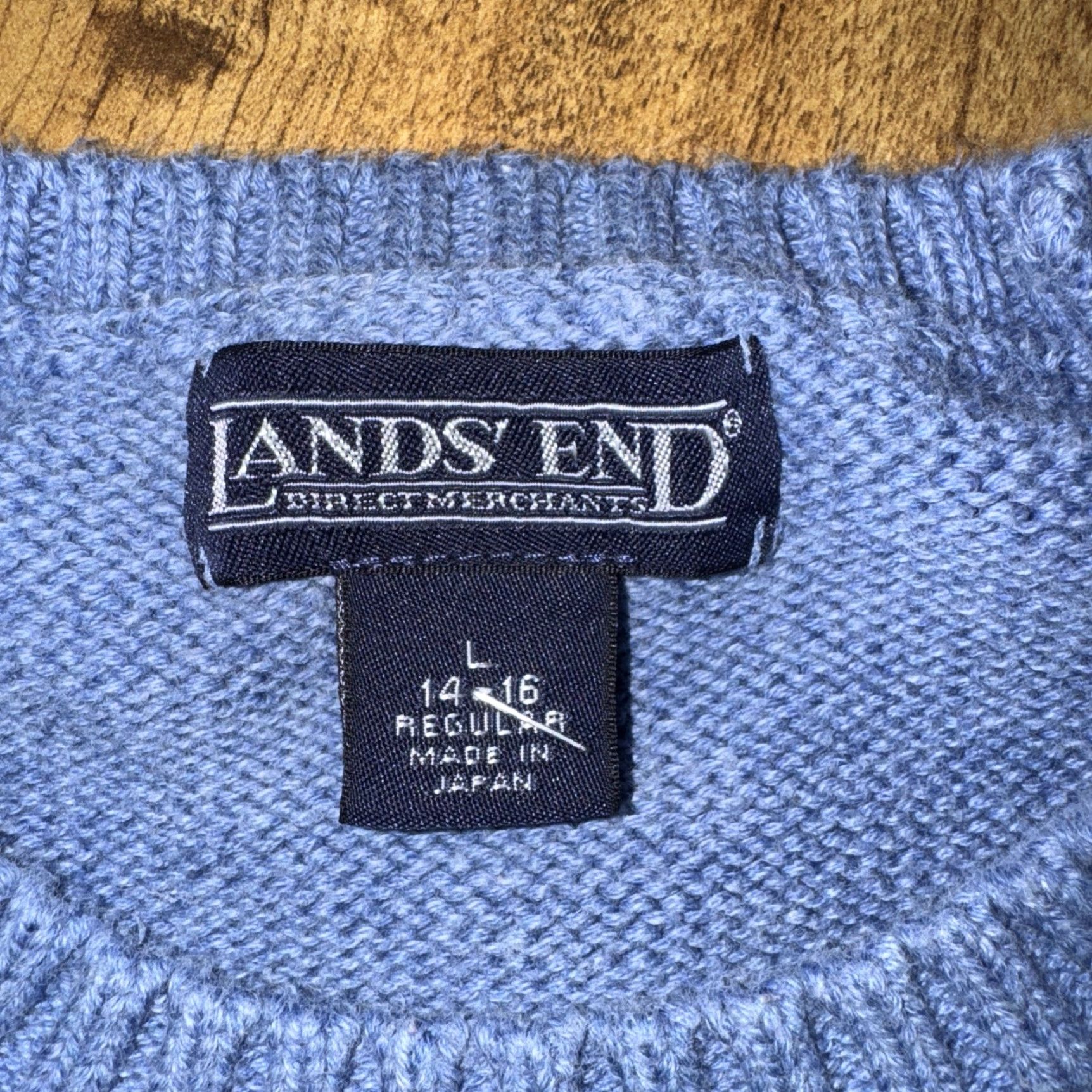 Lands' End VINTAGE Lands' End Sweater Knitted Blue Large Women Pullover 20X23 Size L / US 10 / IT 46 - 2 Thumbnail