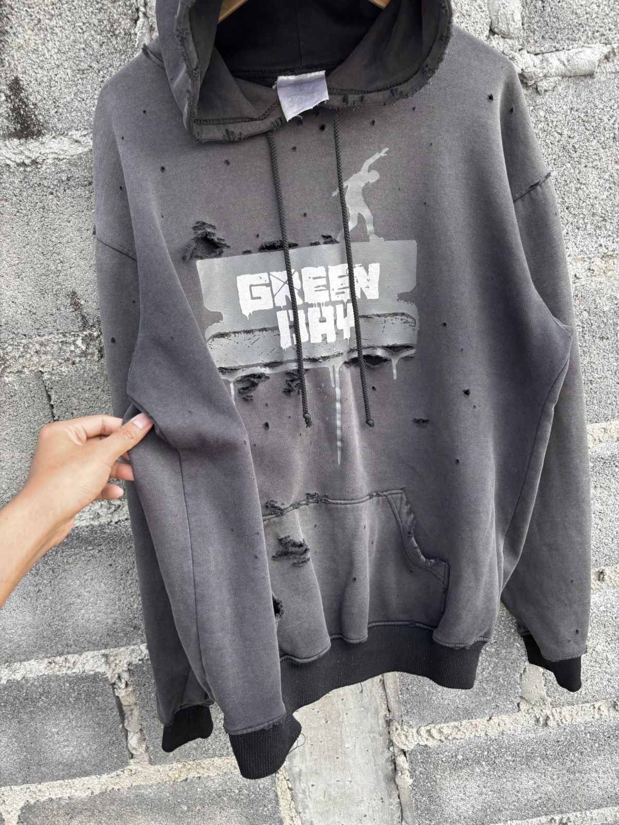Vintage Faded Thrashed Green Day Bootleg Hoodie Size US XL / EU 56 / 4 - 15 Thumbnail