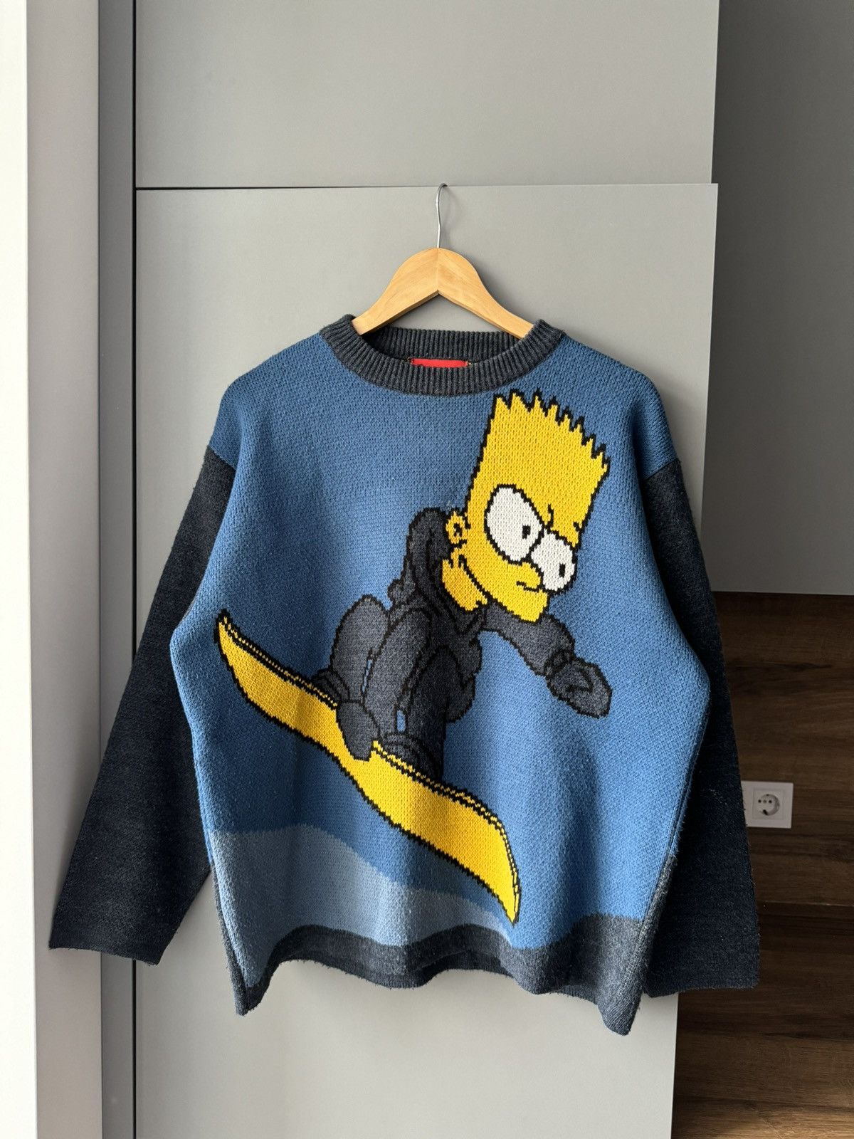 The Simpsons Fox 2002 The Simpsons Knit Sweater Bart Ski Board Big Logo Size US M / EU 48-50 / 2 - 1 Thumbnail