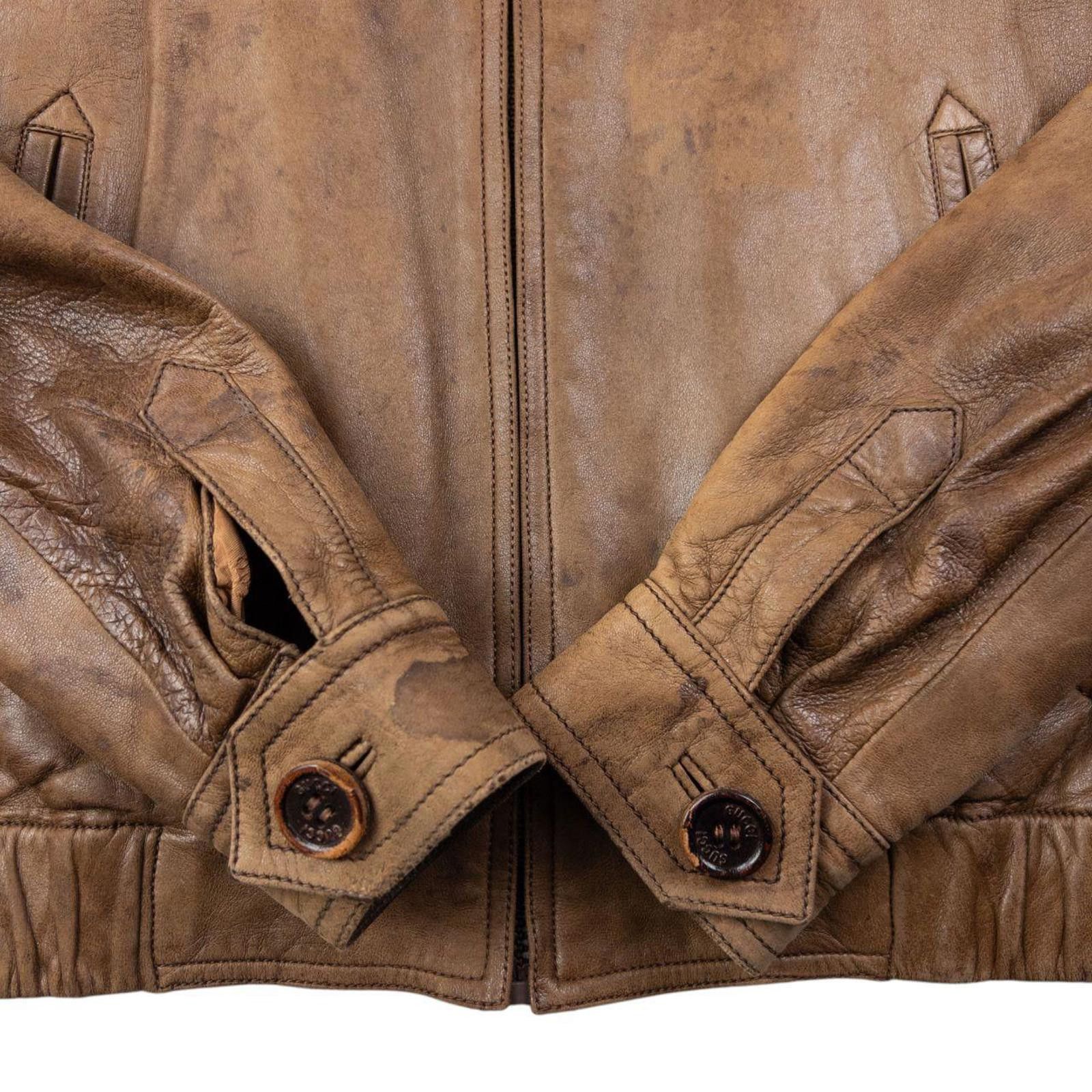 Gucci Vintage 80s Gucci Zip Up Leather Jacket Womens Size M Size US M / EU 48-50 / 2 - 5 Thumbnail