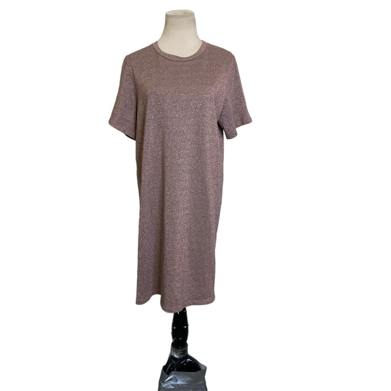 Cos COS Shimmery pink short sleeves t-shirt mini dress size M | Grailed