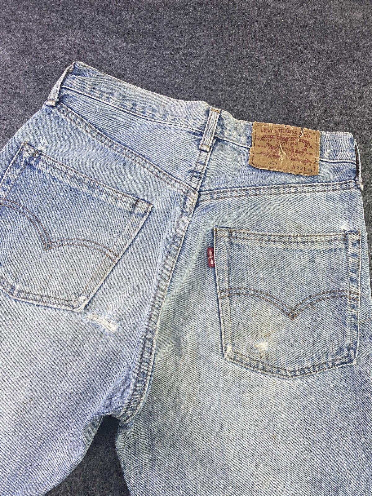 Levi's Vintage Levi's 502 Selvedge Distressed Blue Wash Jeans-J860 Size US 29 - 12 Thumbnail