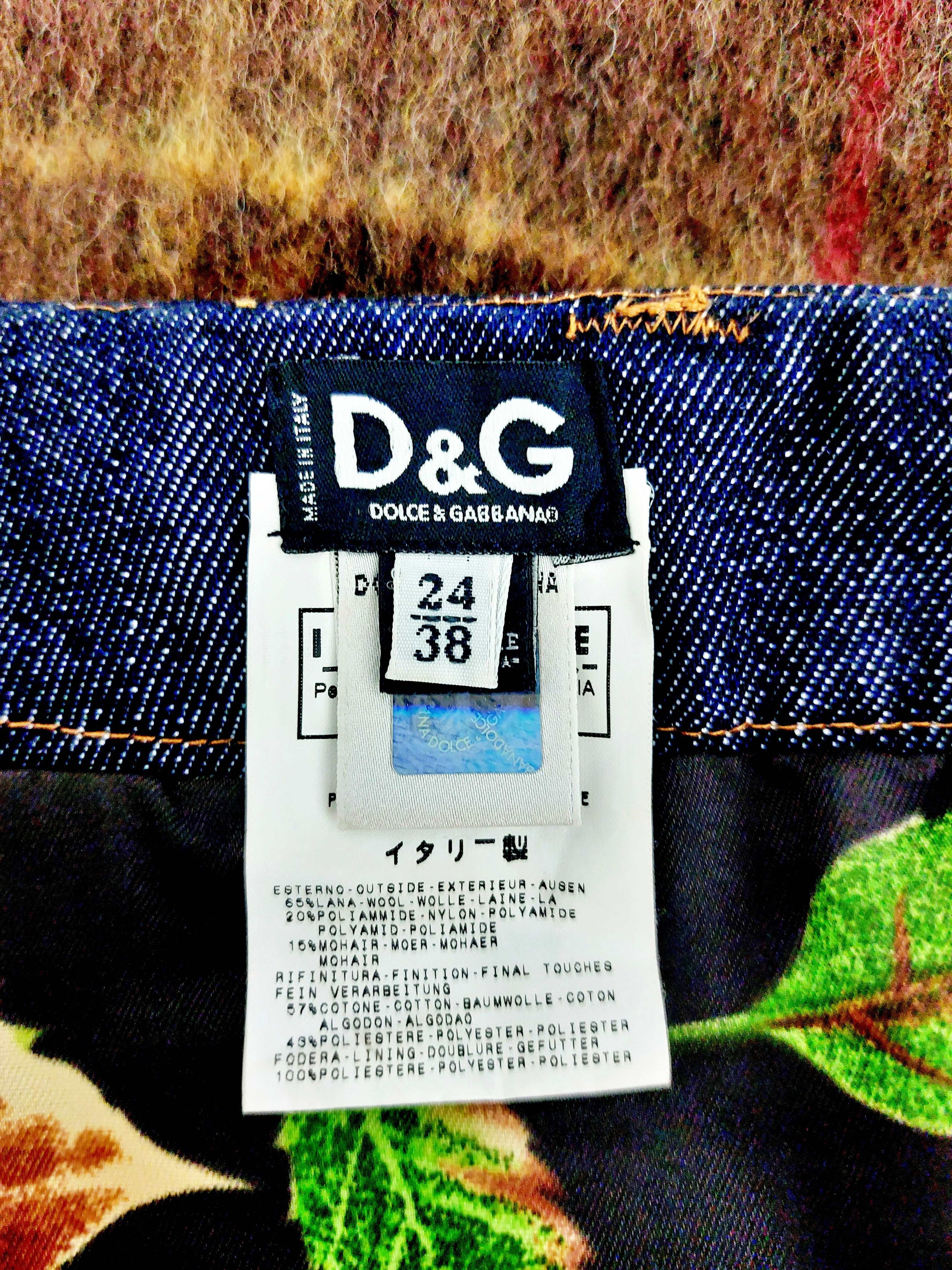 Dolce & Gabbana Dolce Gabbana D&G Tartan Irish Wool Mohair Denim Skirt Size 26" / US 2 / IT 38 - 10 Thumbnail