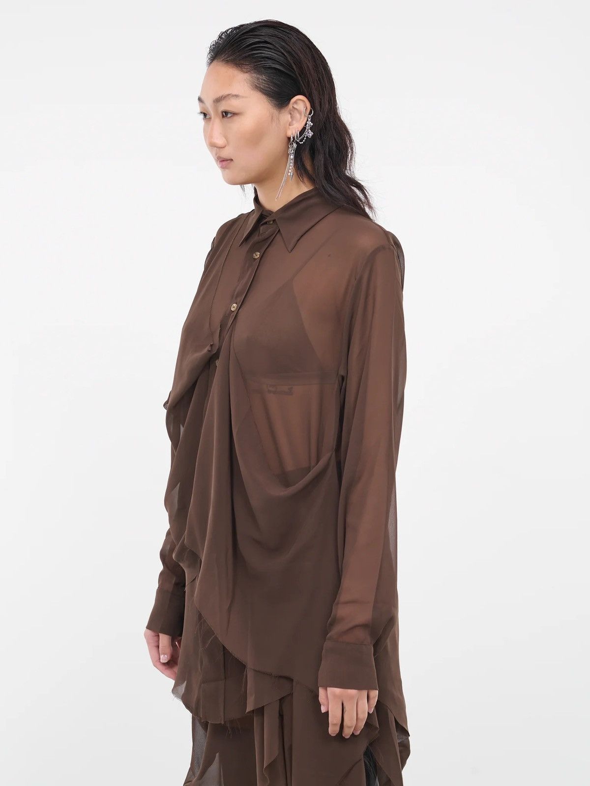 Edward Cuming draped sheer shirt Size US L / EU 52-54 / 3 - 7 Thumbnail