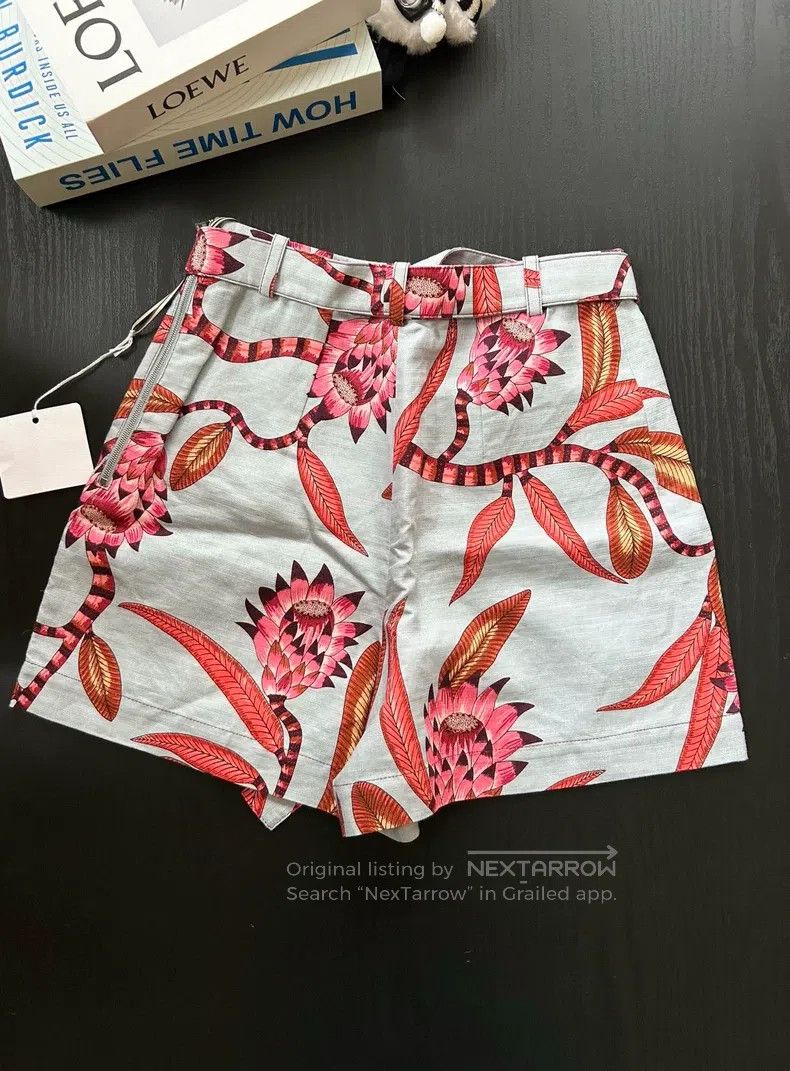 Hermes Hermes Linen Floral Patterned Shorts Size 42" / US 20 - 3 Thumbnail