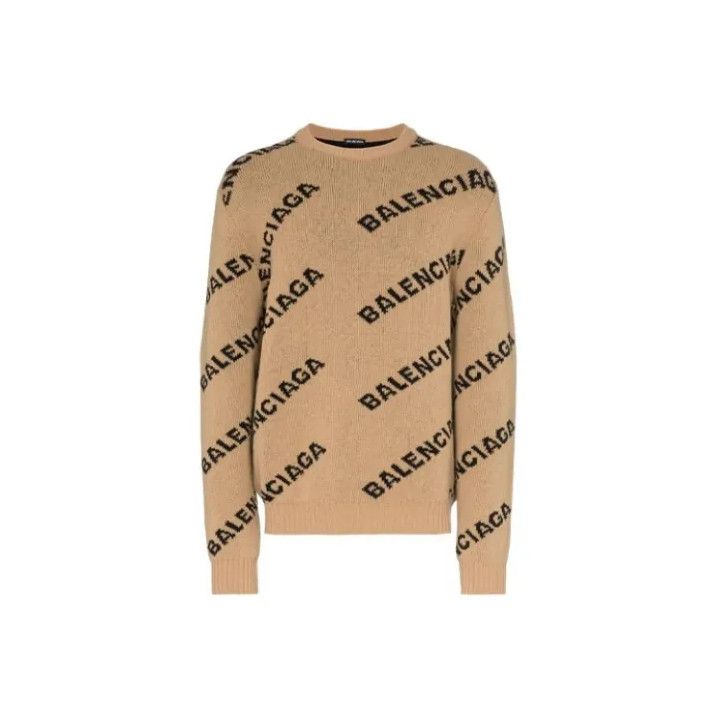 Balenciaga Balenciaga Logo Knit Wool Sweater for Men Size US M / EU 48-50 / 2 - 1 Thumbnail