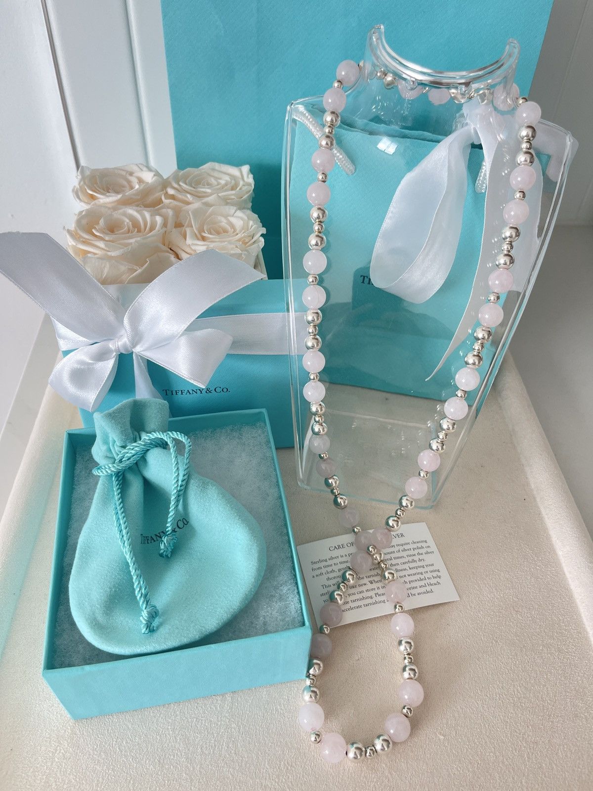 Tiffany & Co. Vintage Tiffany & Co. Pink Quartz Silver Beads Necklace 30” Size ONE SIZE - 2 Thumbnail