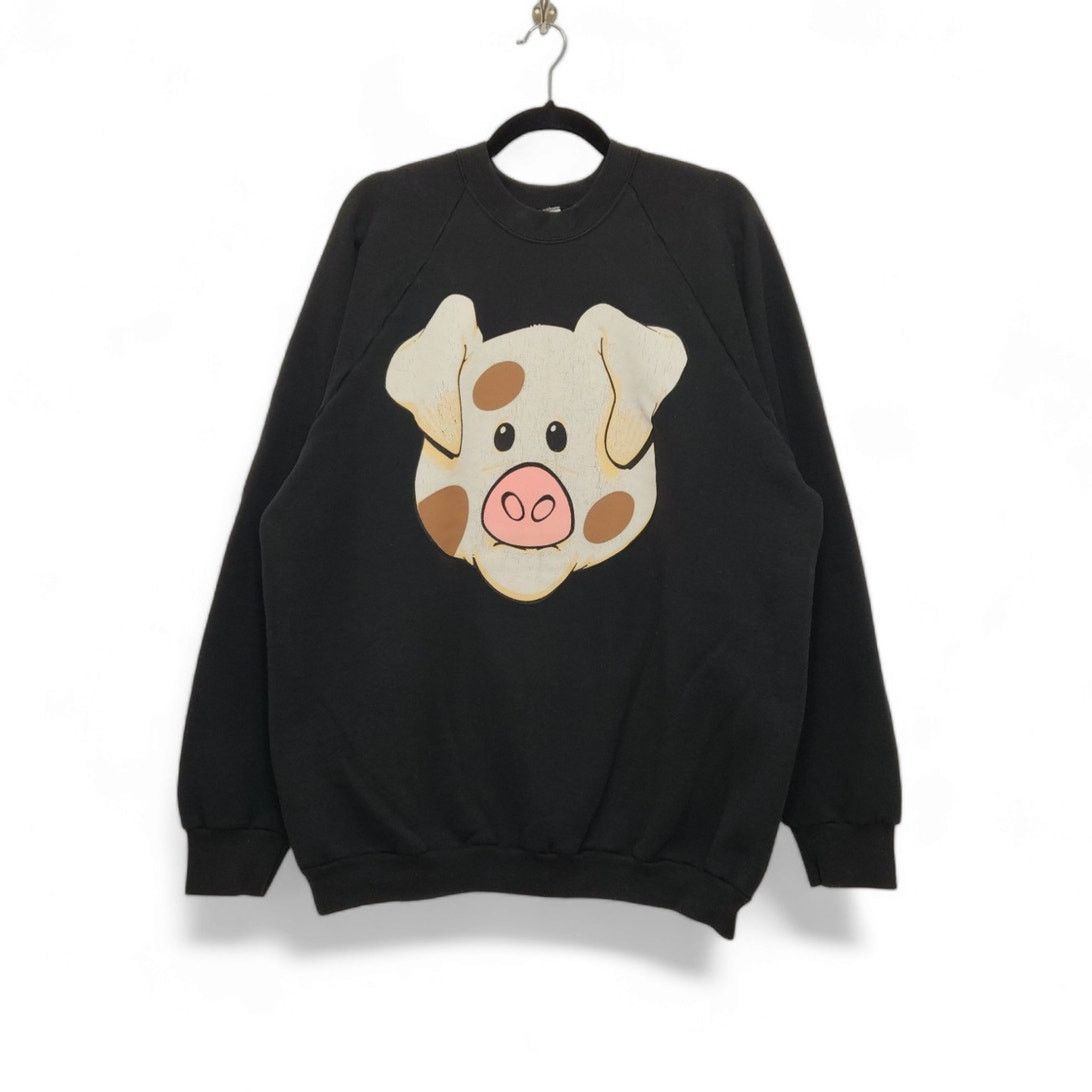 Vintage Vintage Pig Art Nature Portrait Raglan Crewneck Sweatshirt Size US XXL / EU 58 / 5 - 1 Thumbnail