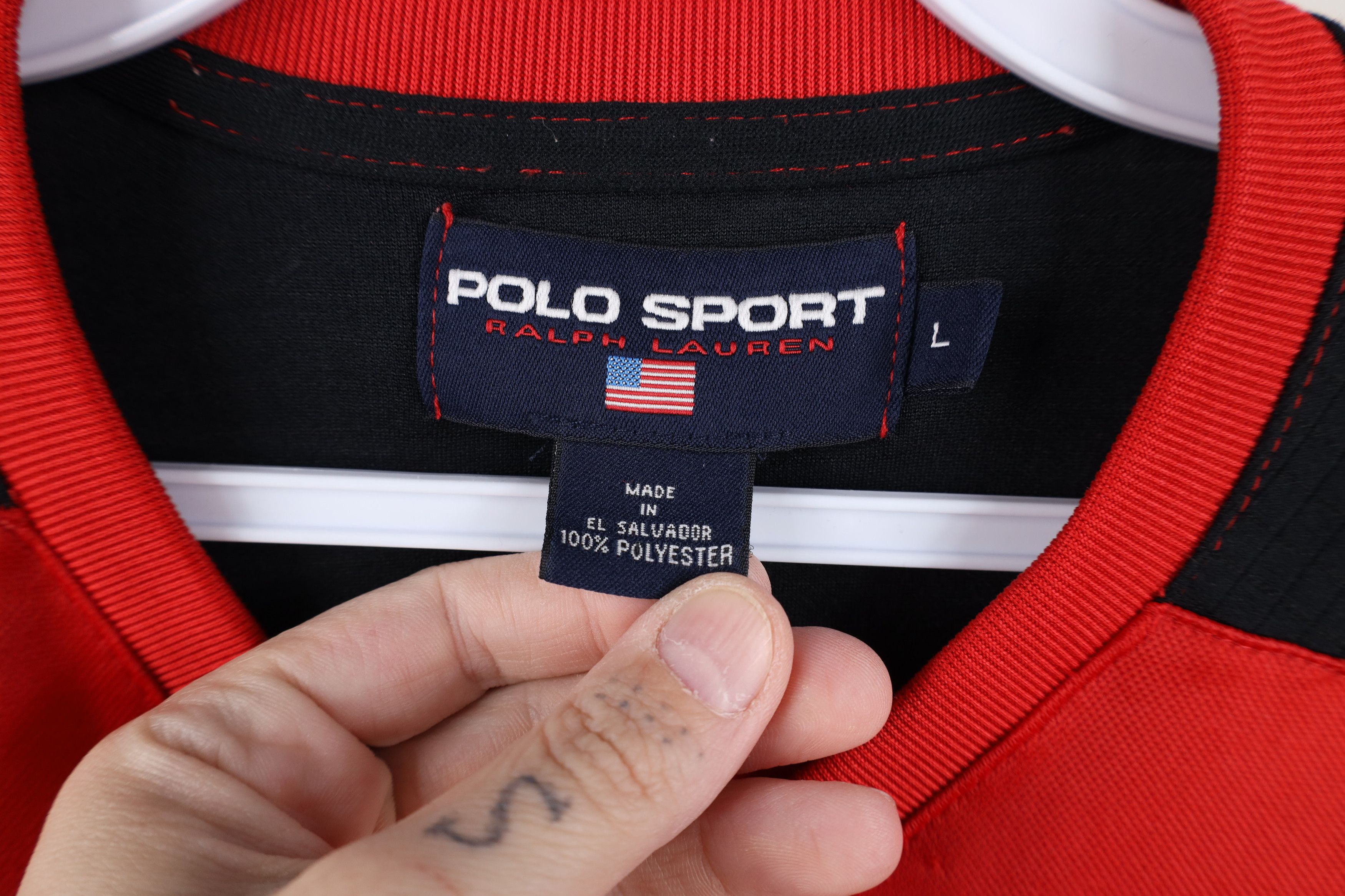 Ralph Lauren Vintage 90s Polo Sport Ralph Lauren Spell Out Knit T-Shirt Size US L / EU 52-54 / 3 - 9 Thumbnail