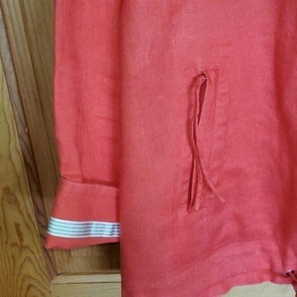 Calvin Klein Calvin Klein Sz. 14 100% Linen Pullover Hooded Cinched Jacke Size XL / US 12-14 / IT 48-50 - 4 Thumbnail