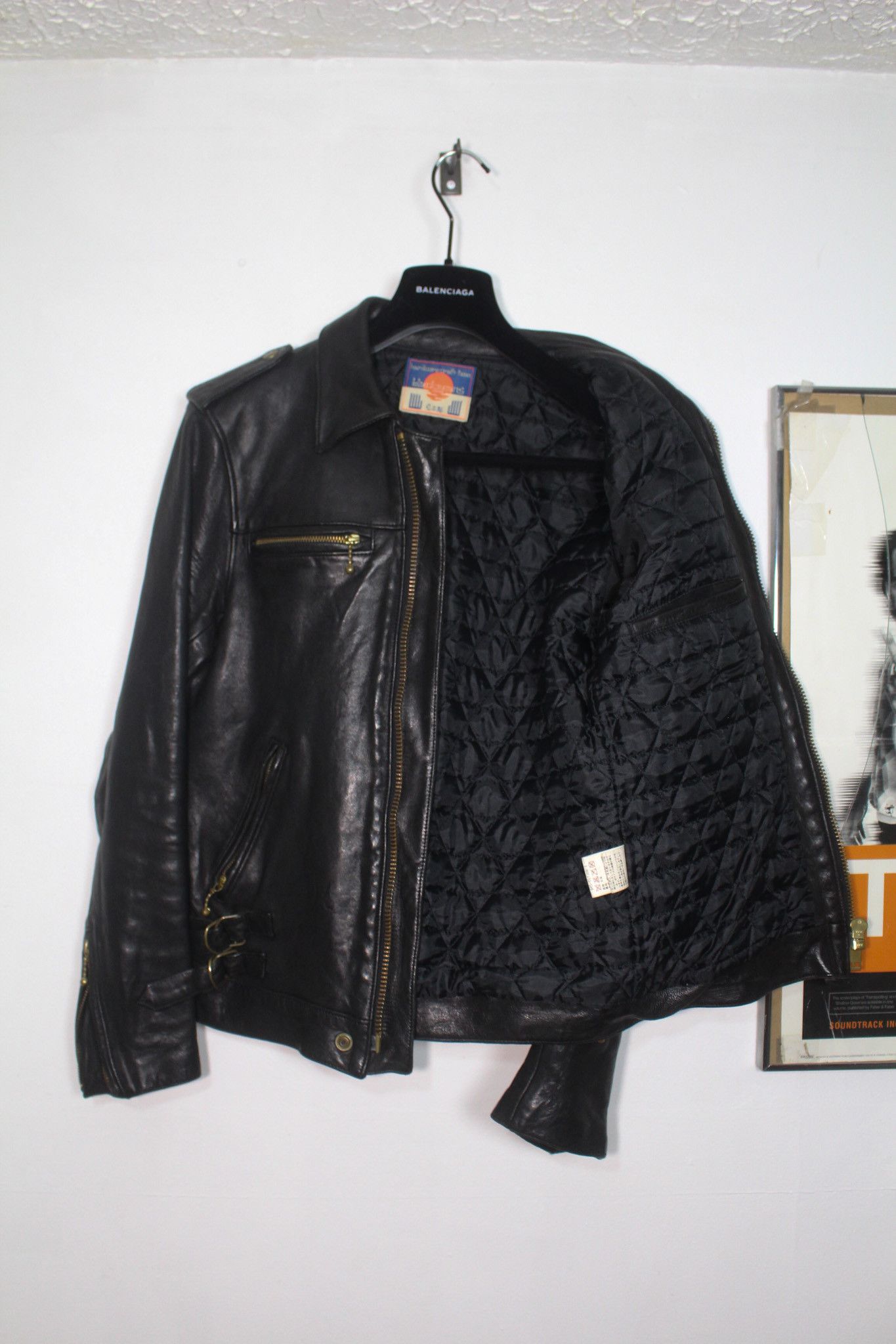 Blackmeans Collared Moto Heavy Leather Jacket - Size 3 Size US M / EU 48-50 / 2 - 2 Thumbnail