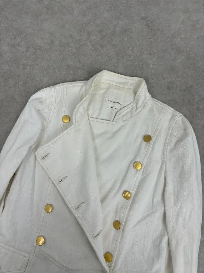 Isabel Marant Isabel Marant Étoile Cream White Officer Napoleon Denim Jacket Size S / US 4 / IT 40 - 5 Thumbnail