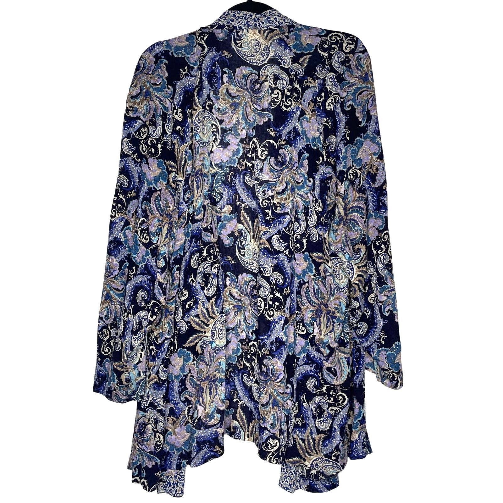 Vintage Vintage Liz Baker Rayon Cardigan Size 3XL / US 20-22 - 3 Thumbnail