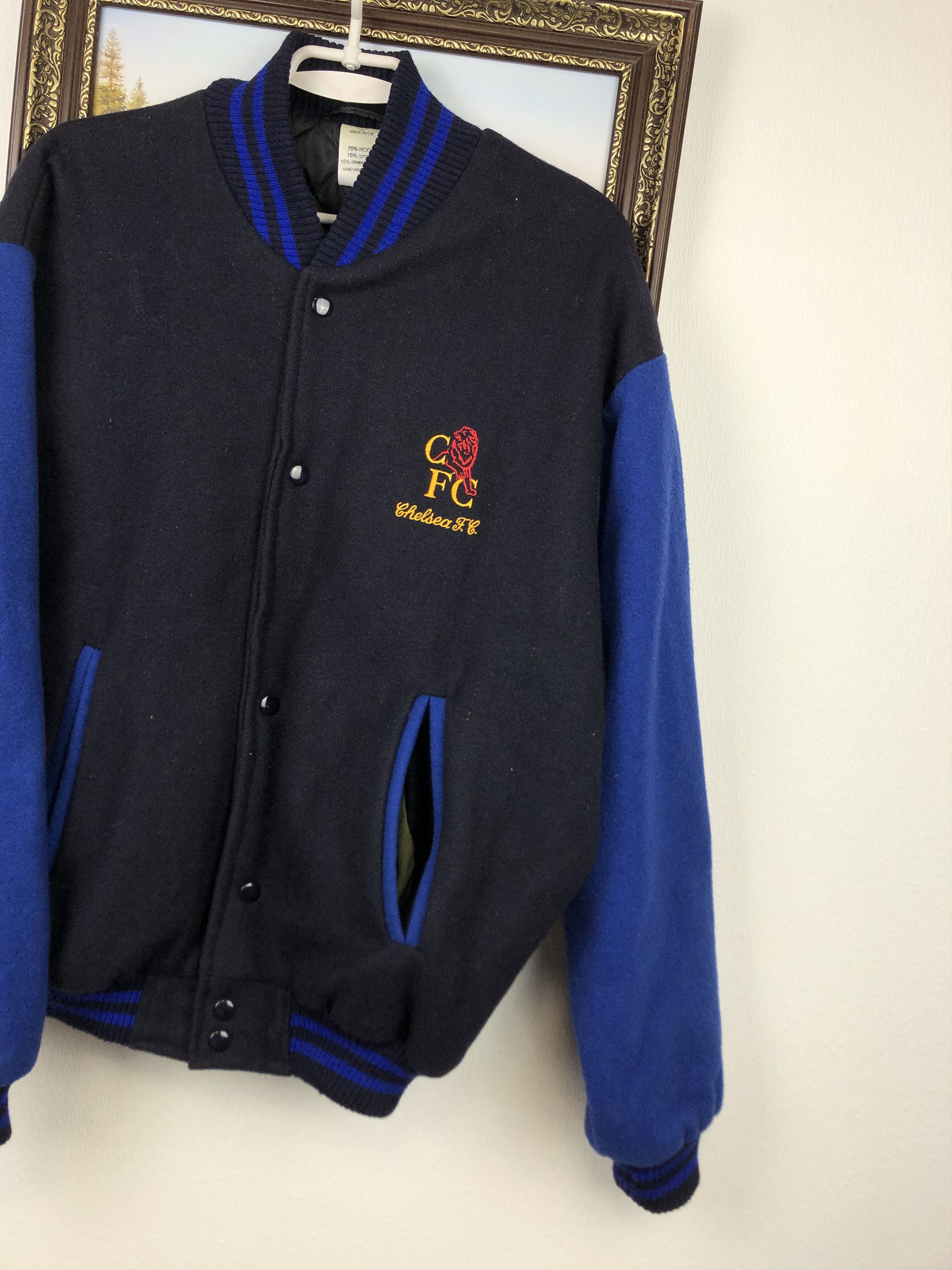 Chelsea Soccer Vintage 90's Chelsea Football Jacket Soccer Bomber Blues Size US XXL / EU 58 / 5 - 3 Thumbnail