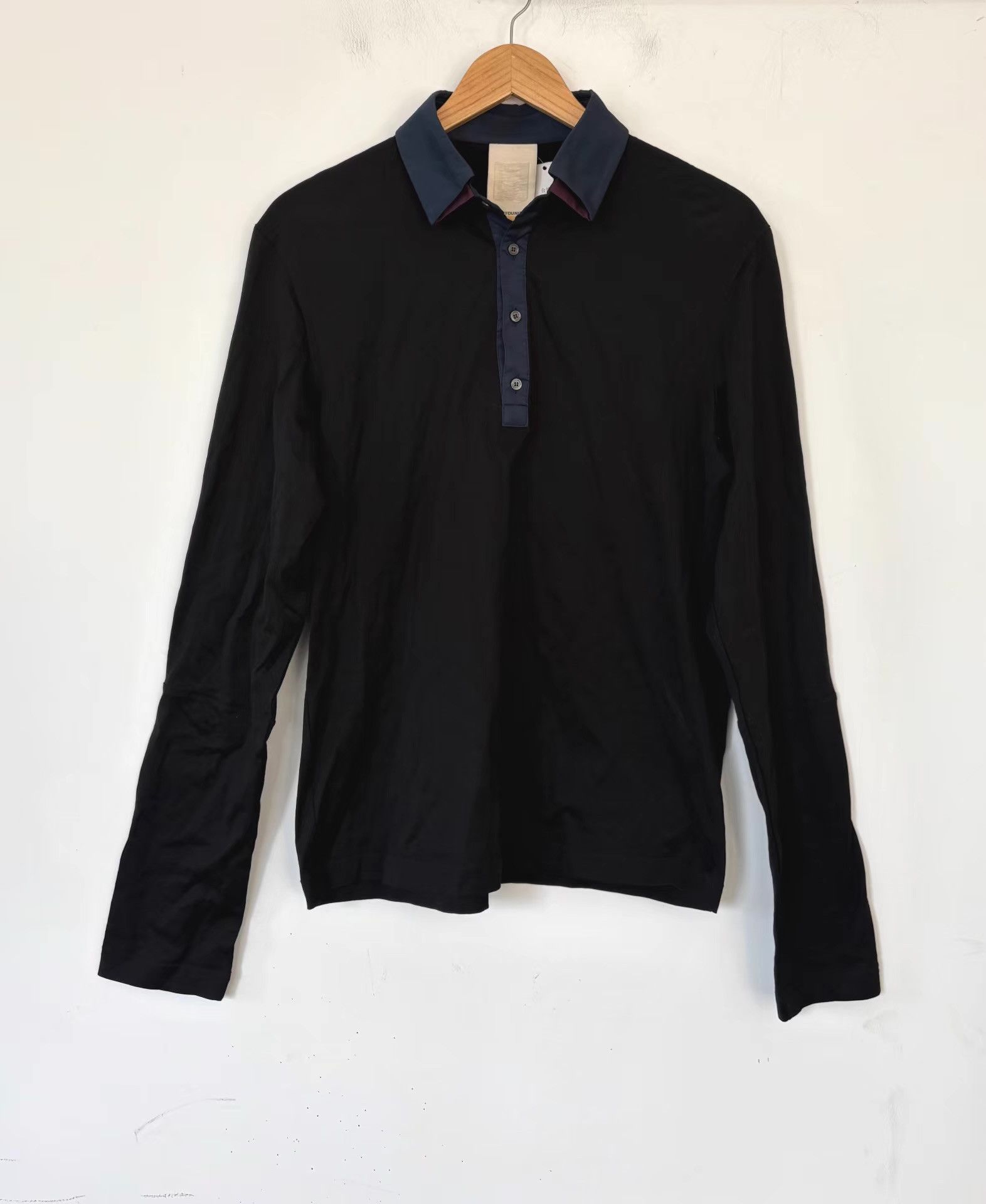 Wooyoungmi Wooyoungmi Men's Double Collar Long-Sleeve Polo Shirt Ｑ21 Size US M / EU 48-50 / 2 - 1 Thumbnail