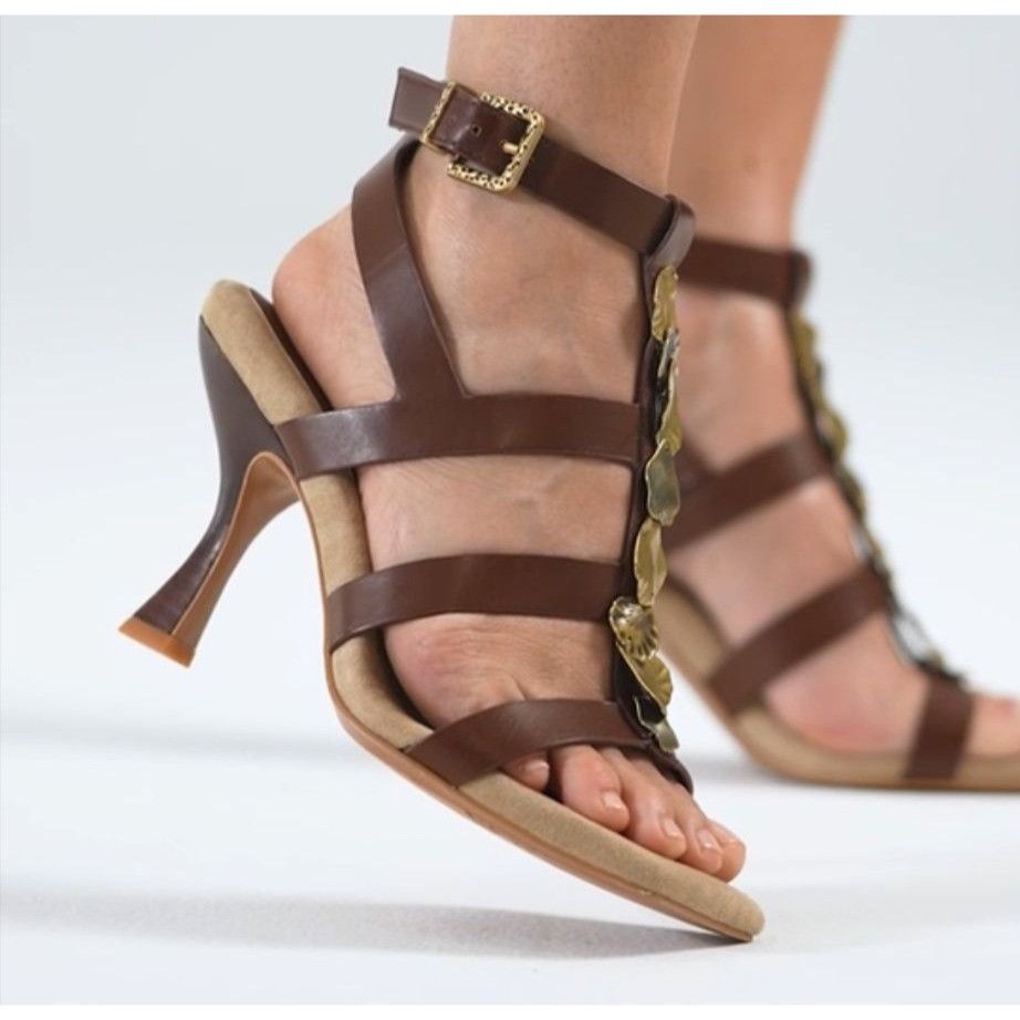 Franco Sarto FRANCO SARTO / L-Rine / Dress Sandals / Amber / Brown / Lea Size US 7.5 / IT 37.5 - 6 Thumbnail