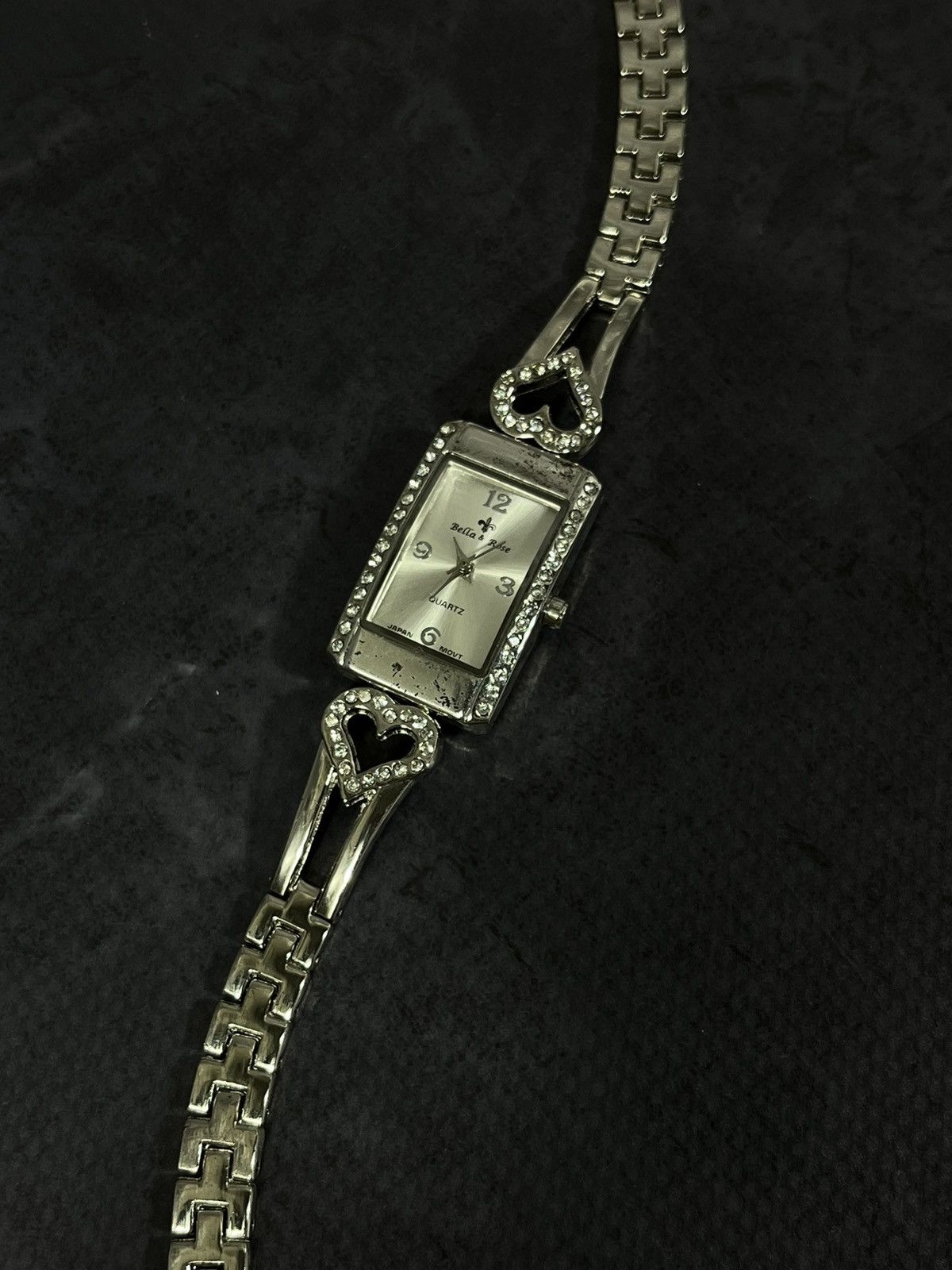 Jewelry Bella Rose Rhinestone Heart-Link Watch, Japanese Brand Size ONE SIZE - 8 Thumbnail