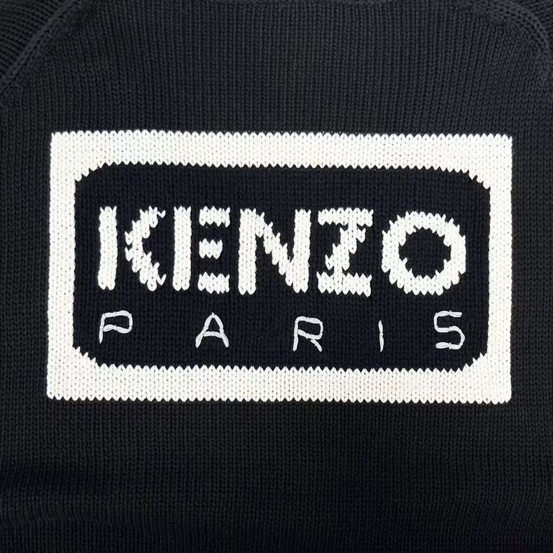 Kenzo KENZO Black v-neck knit cardigan with embroidered square f Size US M / EU 48-50 / 2 - 4 Thumbnail