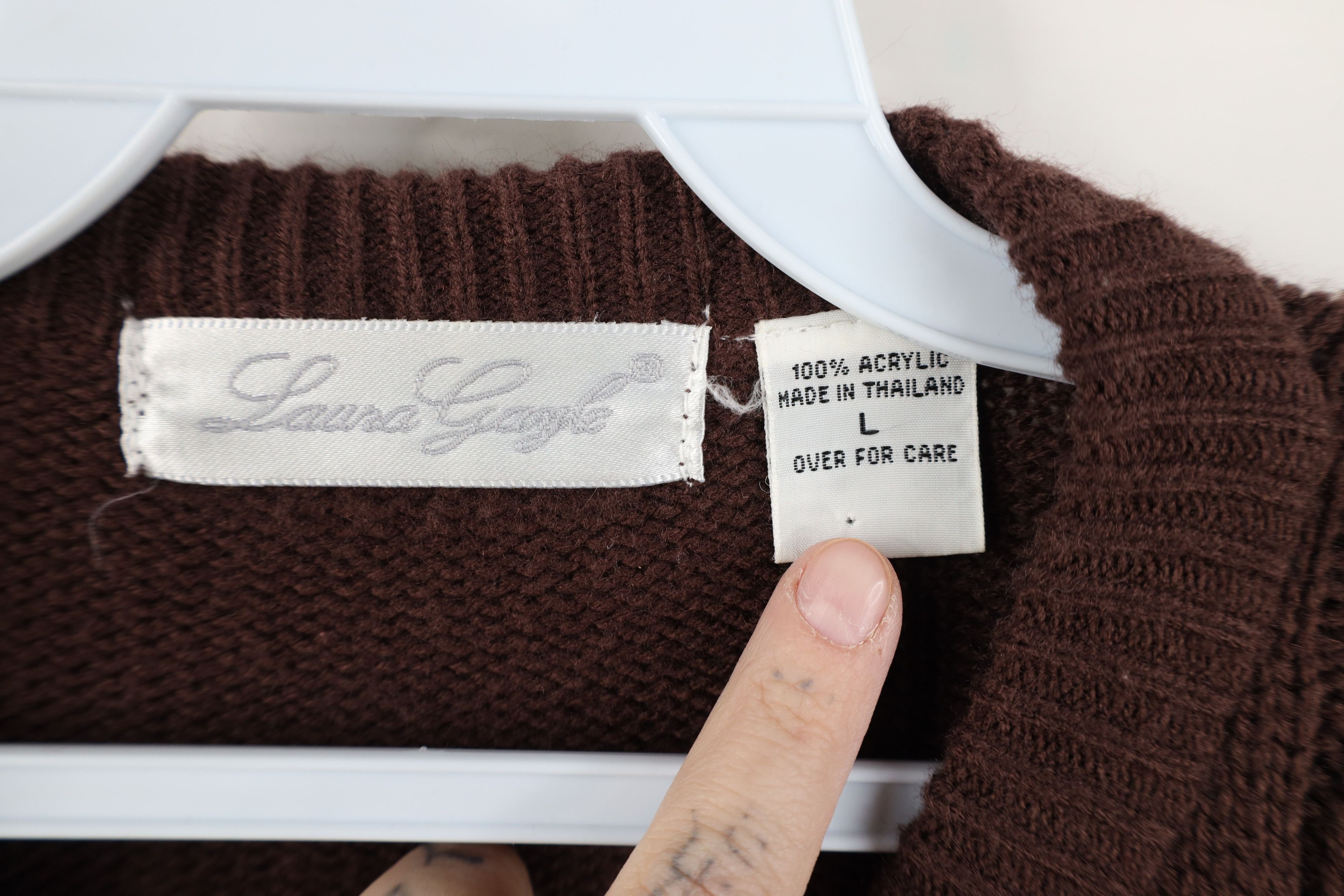 Vintage Vintage 90s Streetwear Cable Knit Cardigan Sweater Brown Size L / US 10 / IT 46 - 10 Thumbnail