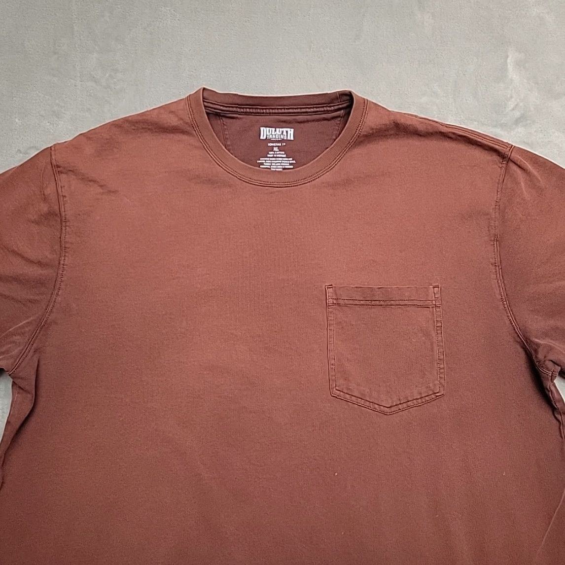 Carhartt Duluth Trading Shirt Men XL Longtail Brown Crewneck Short Sleeve Pocket Work TEE Size US XL / EU 56 / 4 - 3 Thumbnail