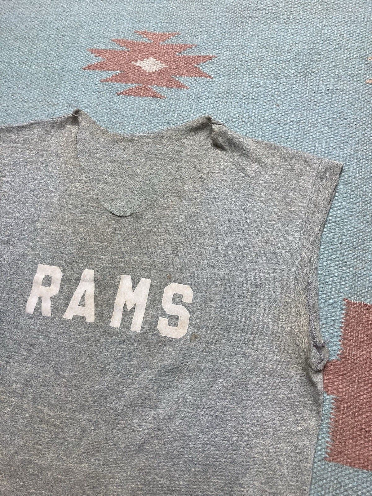 Vintage 70s t shirt chopped Rams gray tri blend boxy cropped medium Size US M / EU 48-50 / 2 - 4 Thumbnail