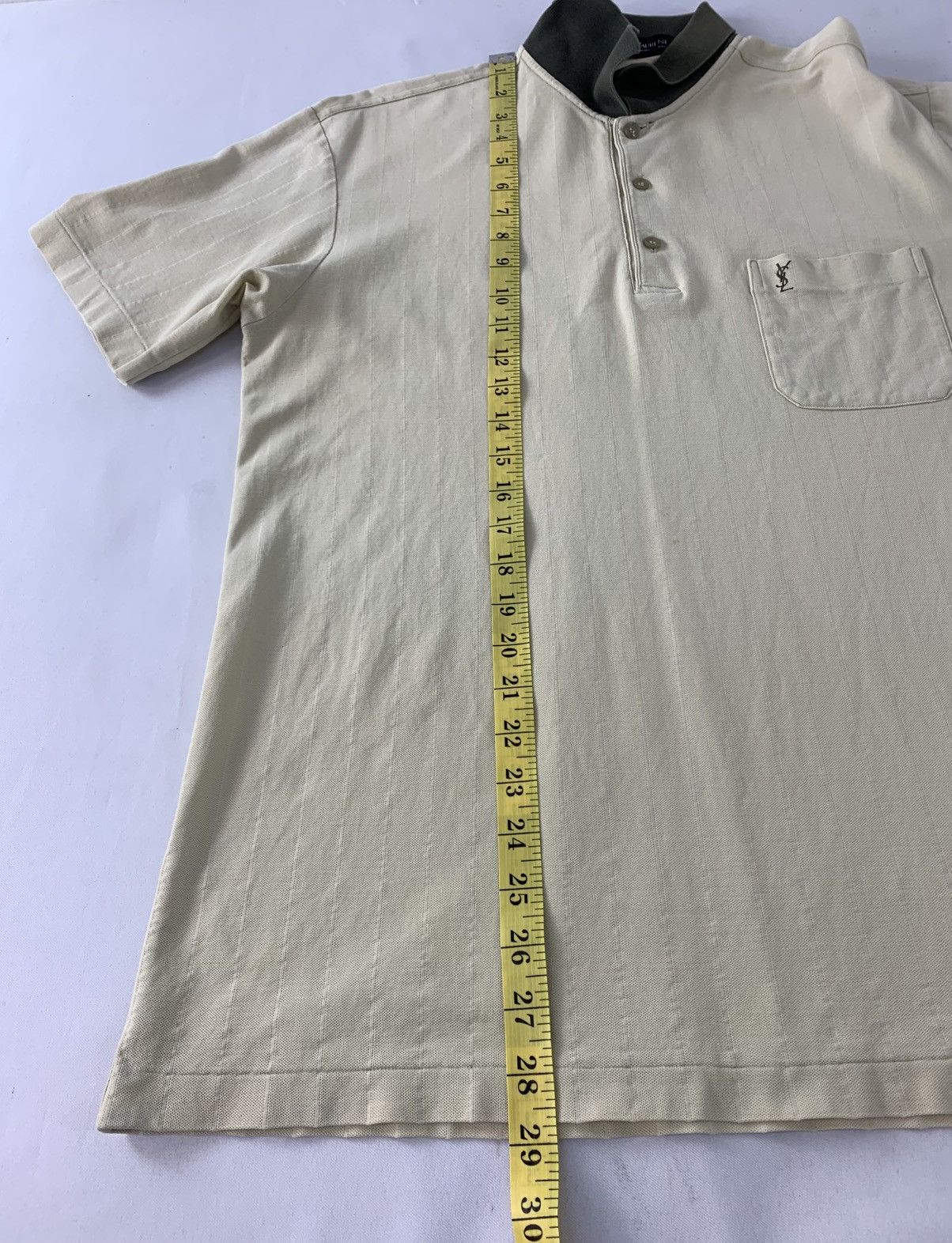 Yves Saint Laurent 90s Yves Saint Lauren Pour Homme Single Pocket Polo Tee Size US L / EU 52-54 / 3 - 10 Thumbnail
