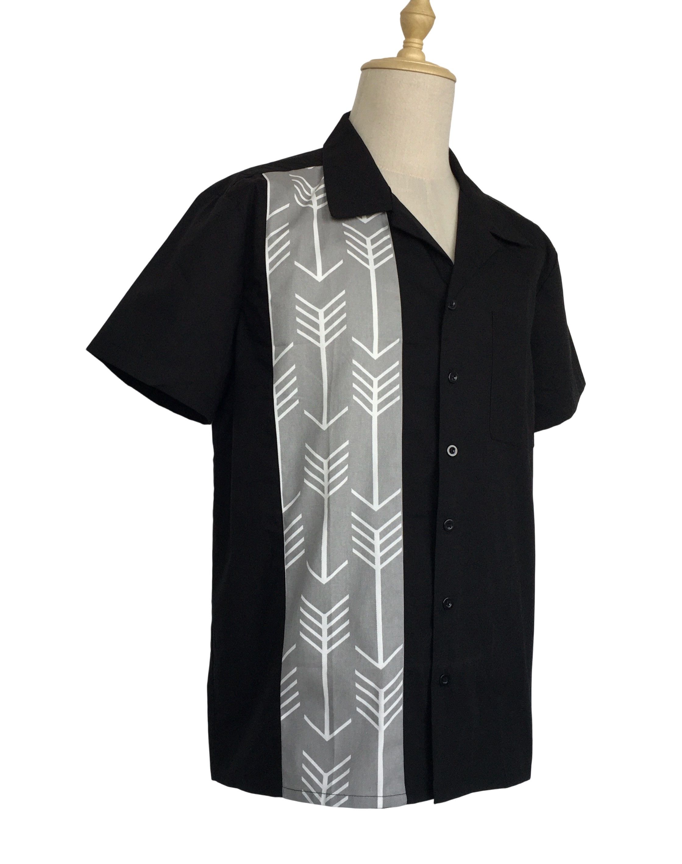 Other Vintage Casual Shirts Black&Gray Arrow Cuban Shirt Size US L / EU 52-54 / 3 - 2 Thumbnail