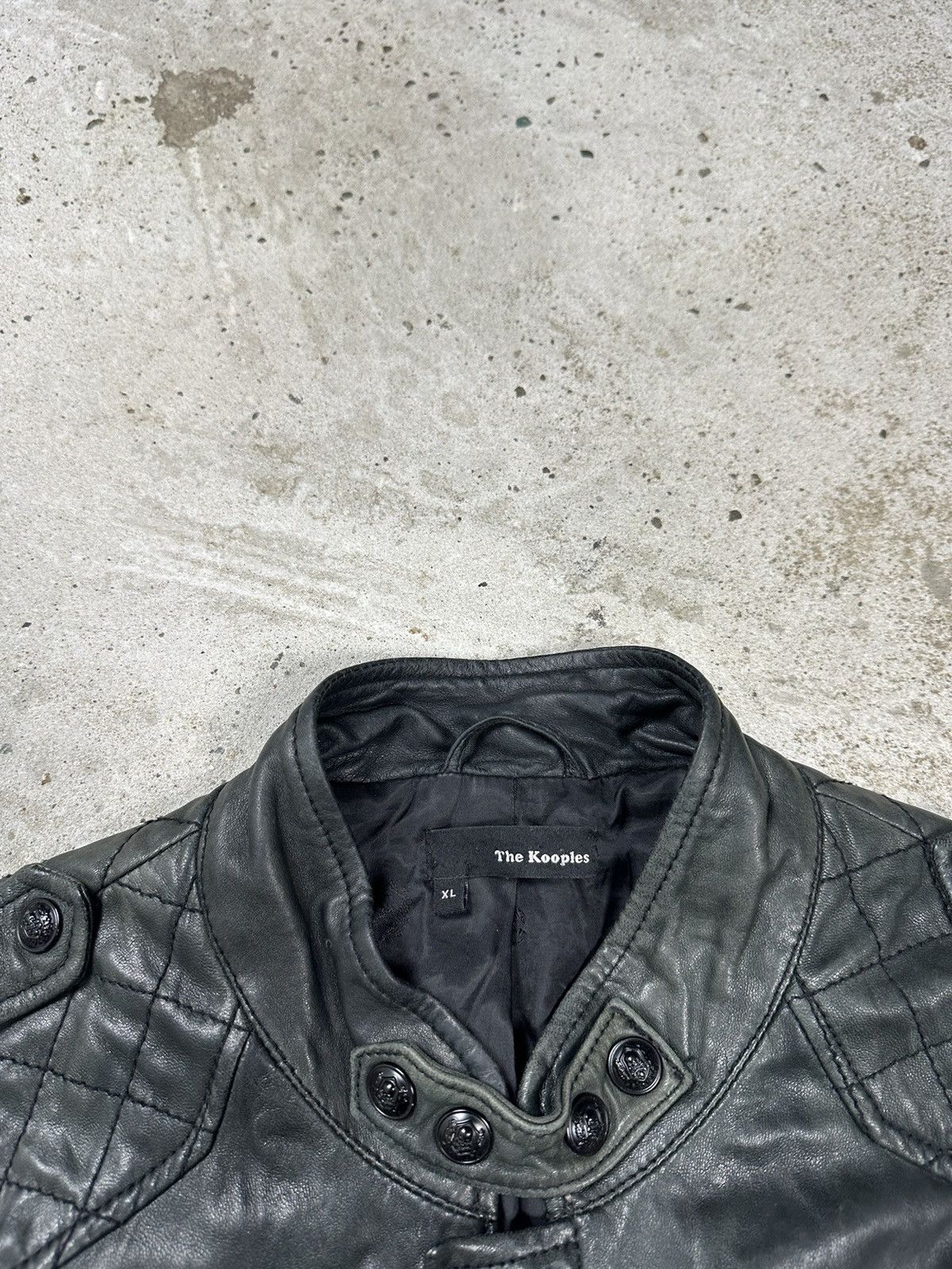Genuine Leather × The Kooples The Kooples Khaki Biker Lamb Leather Jacket Size US L / EU 52-54 / 3 - 9 Thumbnail