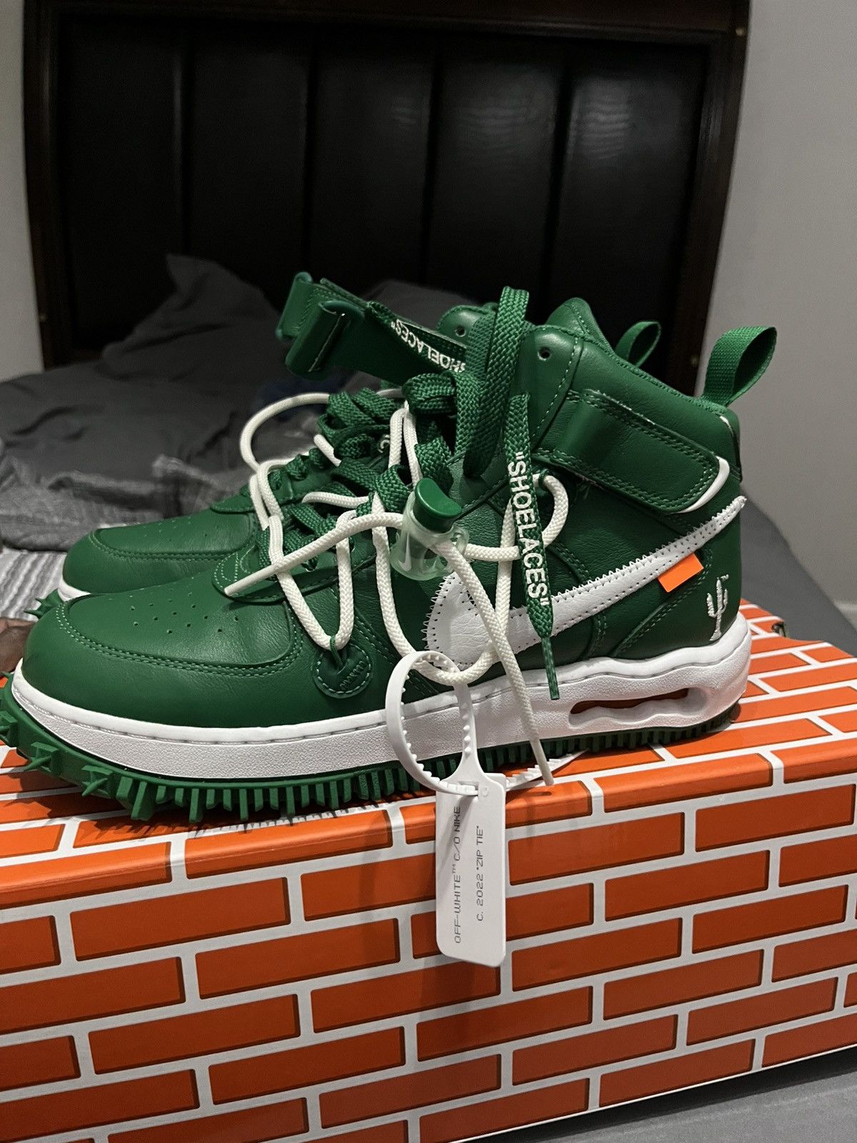 Nike × Off-White Af1 mid forest green Size US 9 / EU 42 - 6 Thumbnail