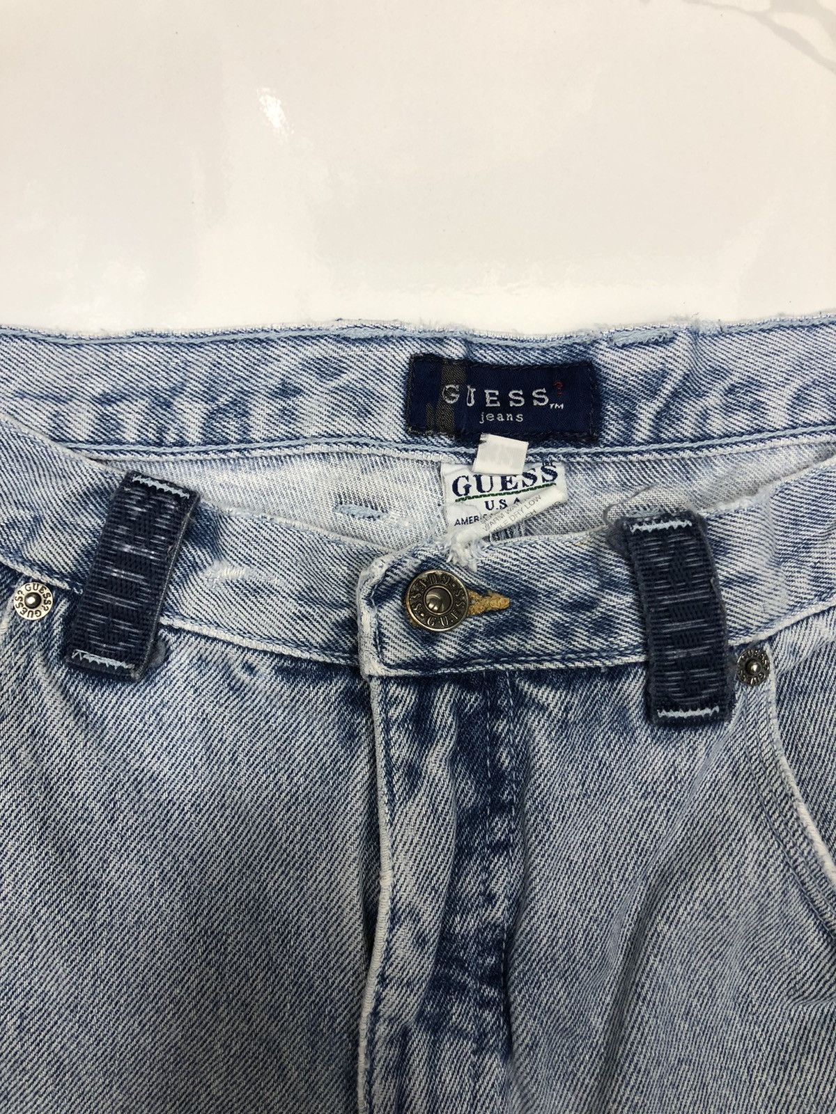 A$AP Rocky × Guess 🔥OG GUESS BLUE WASH USA BAGGY JEANS THRASHED DISTRESS DENIM Size US 32 / EU 48 - 7 Thumbnail