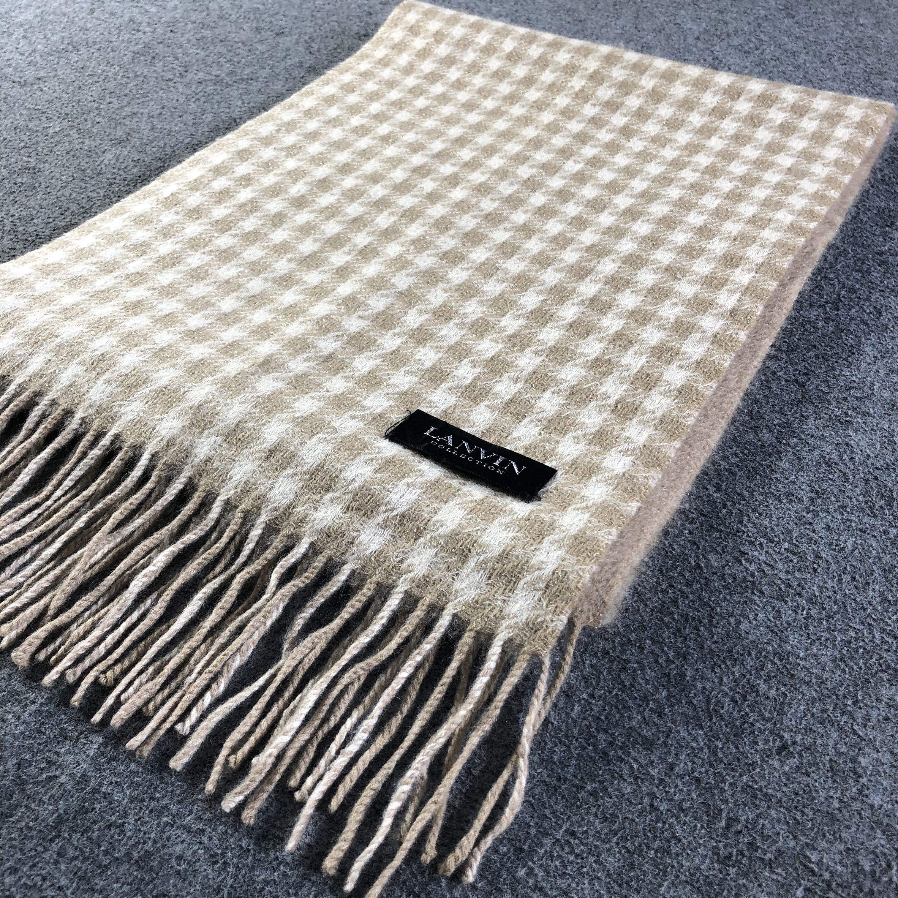 Lanvin Lanvin Houndstooth Scarf / Muffler / Neckwear P445 Size ONE SIZE - 4 Thumbnail