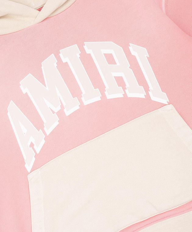 Amiri o1orln1025 KIDS Size: 6 / KIDS Logo Print Hoodie Pink/Ivory Size US XXS / EU 40 - 3 Thumbnail