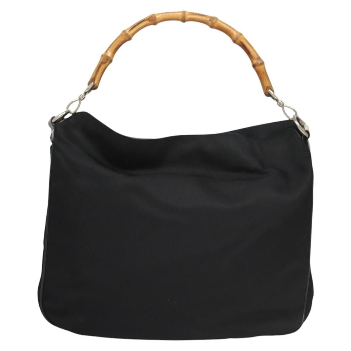 Gucci GUCCI Bamboo Handbag Canvas Navy Silver 001 001 Size ONE SIZE - 3 Thumbnail