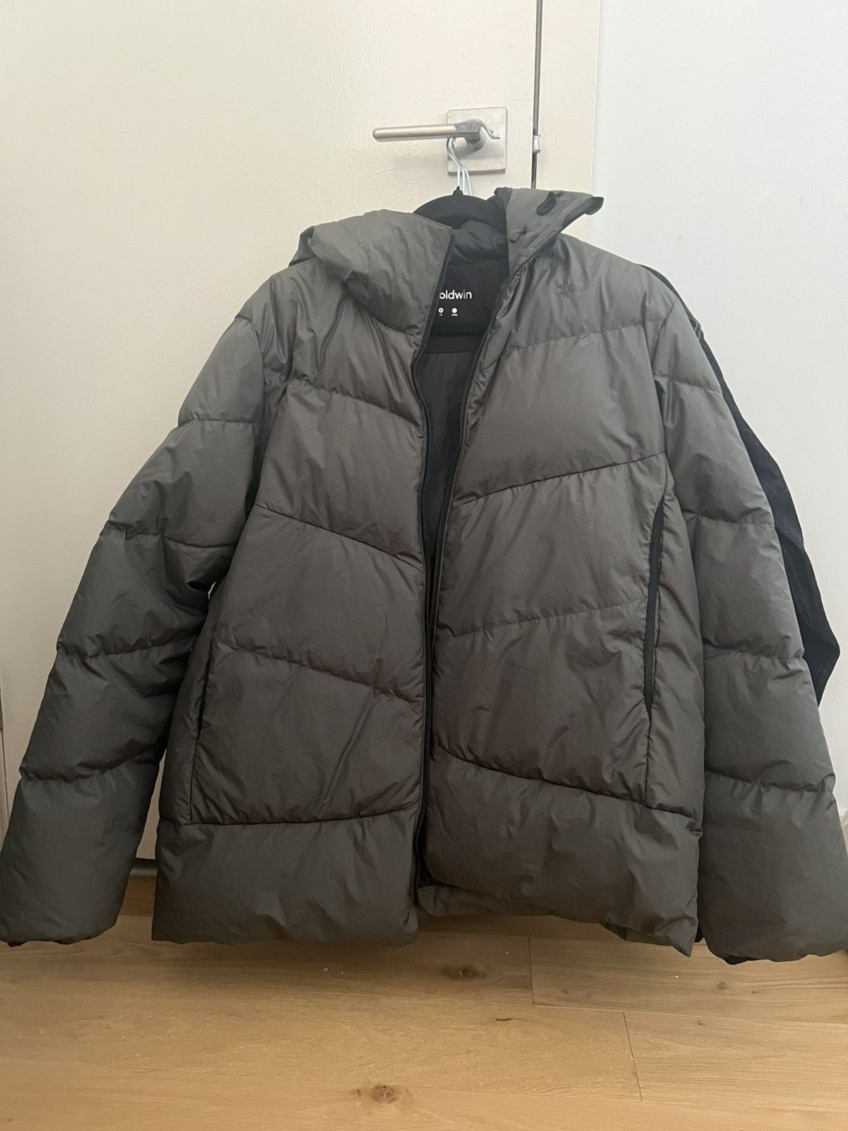 Goldwin Men's Rip-Stop Down Parka Jacket - Khaki Grey Size US M / EU 48-50 / 2 - 4 Thumbnail