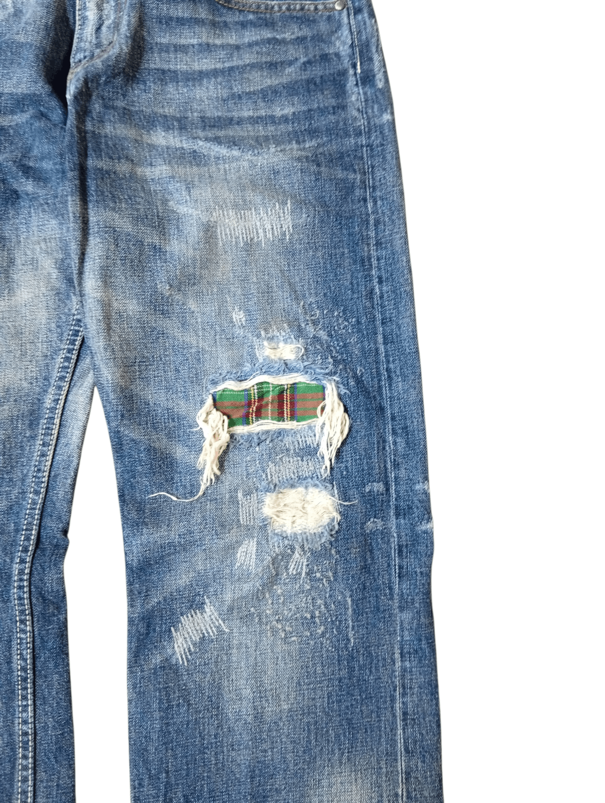 Japanese Brand Takeo Kikuchi distressed patchwork jeans Size US 30 / EU 46 - 4 Thumbnail