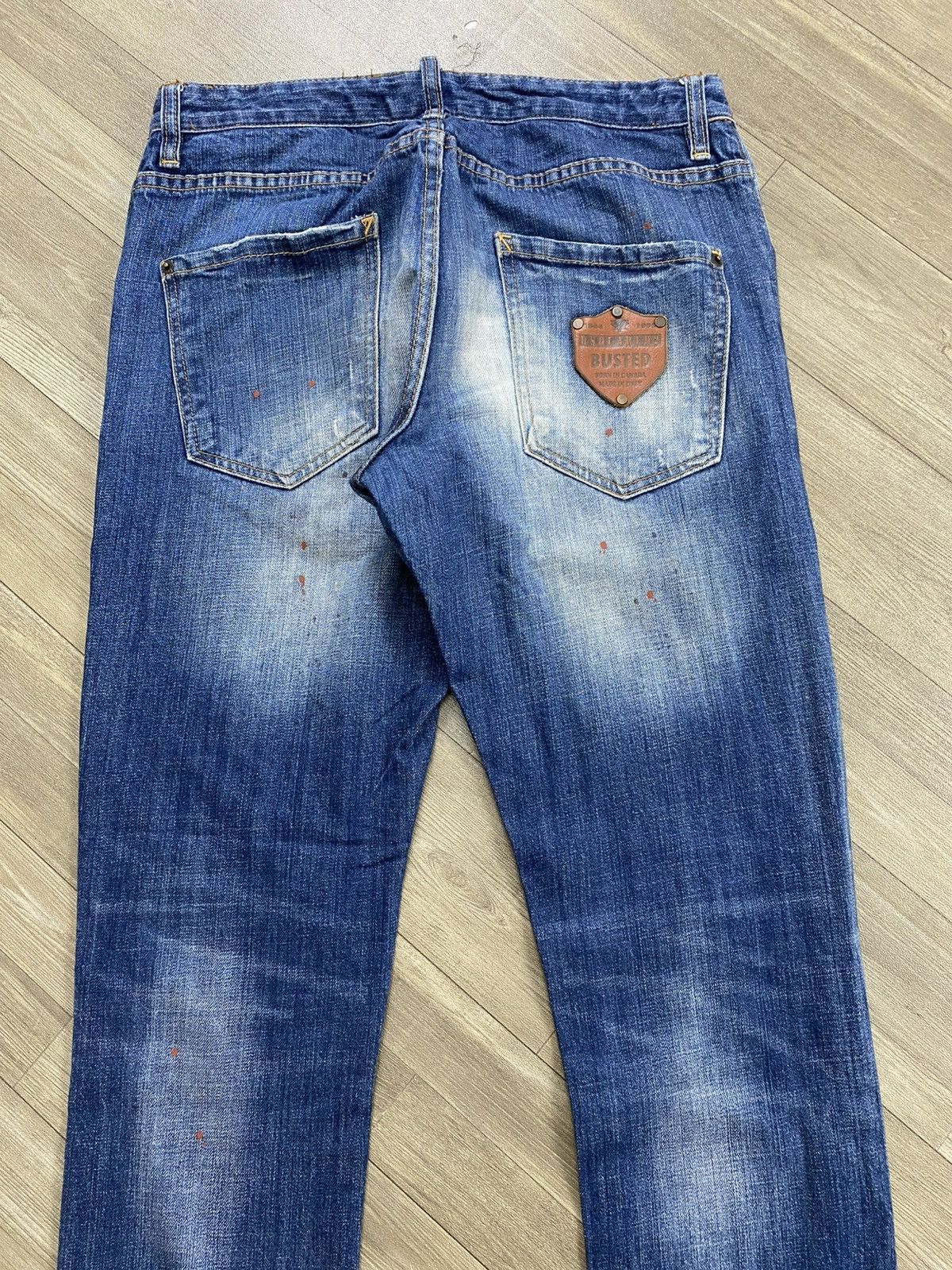 Dsquared2 2000s Dsquared2 Busted Distressed Patch Y2K Hype Faded Jeans Size US 31 - 16 Thumbnail