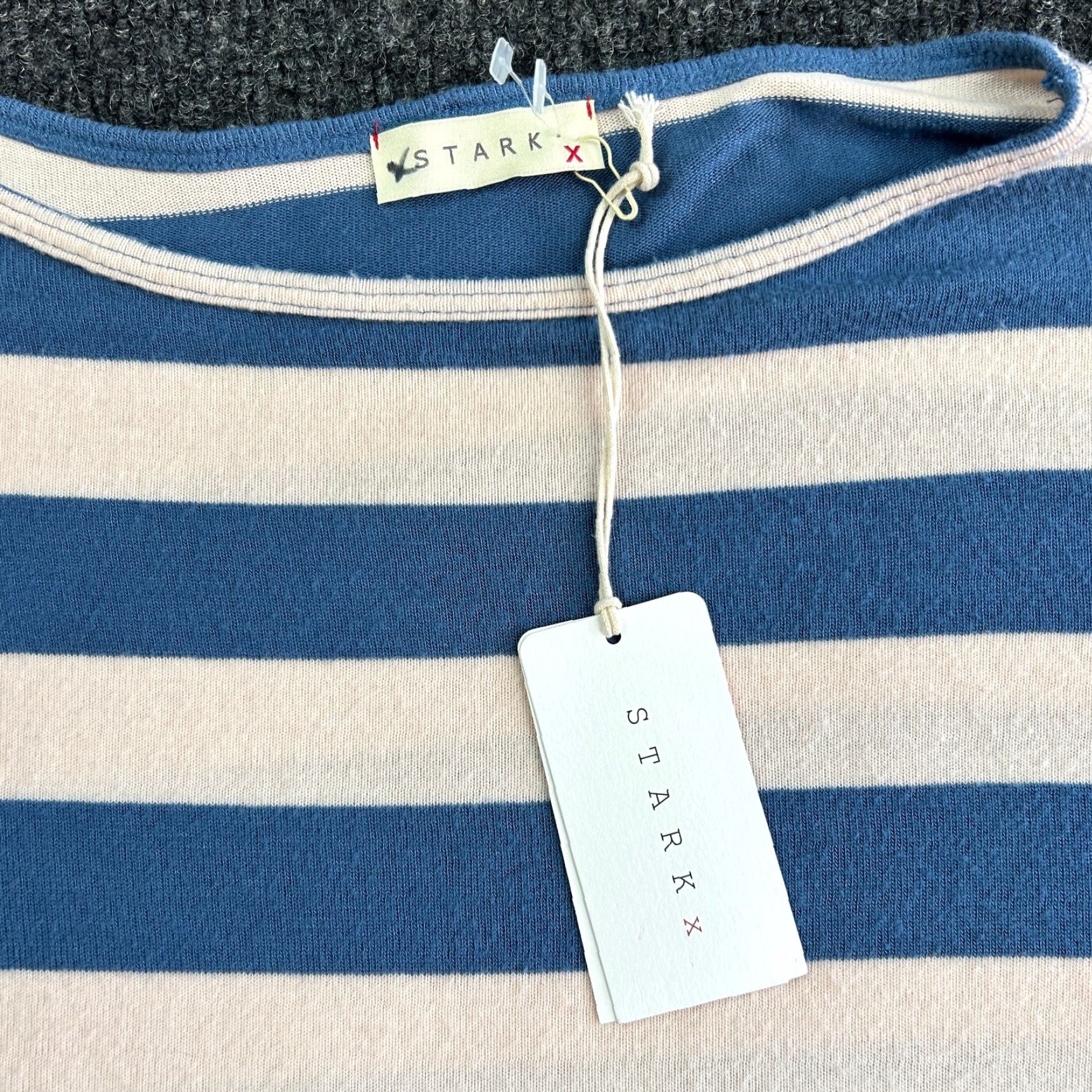 Vintage STARKx Womens L Shirt Top Tunic Drop Shoulder Asymmetrical Striped Blouse Casual Beach Tunic NEW Size L / US 10 / IT 46 - 2 Thumbnail