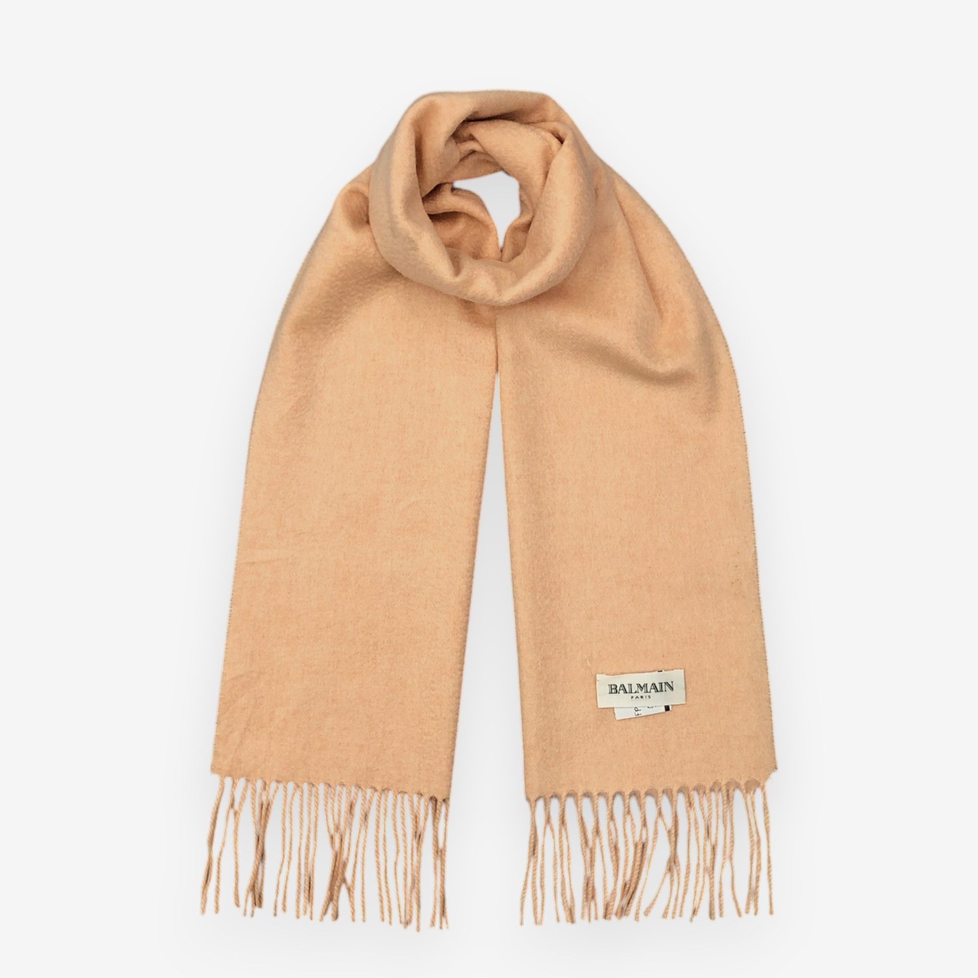 Japanese Brand Vintage Balmain Scarf Muffler Cashmere Fringe Scarves Size ONE SIZE - 1 Thumbnail