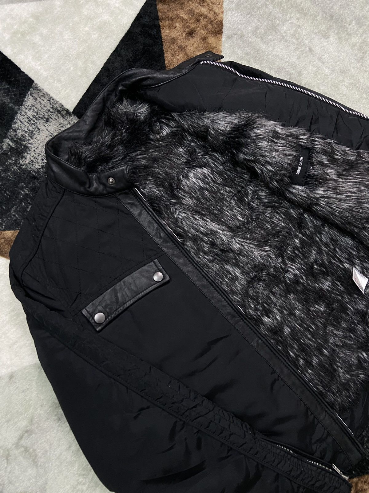 Comme Ca Ism × If Six Was Nine × Japanese Brand Comme Ca Ism Quilted Biker Jacket w/ Faux Fur & Leather Trim Size US M / EU 48-50 / 2 - 7 Thumbnail