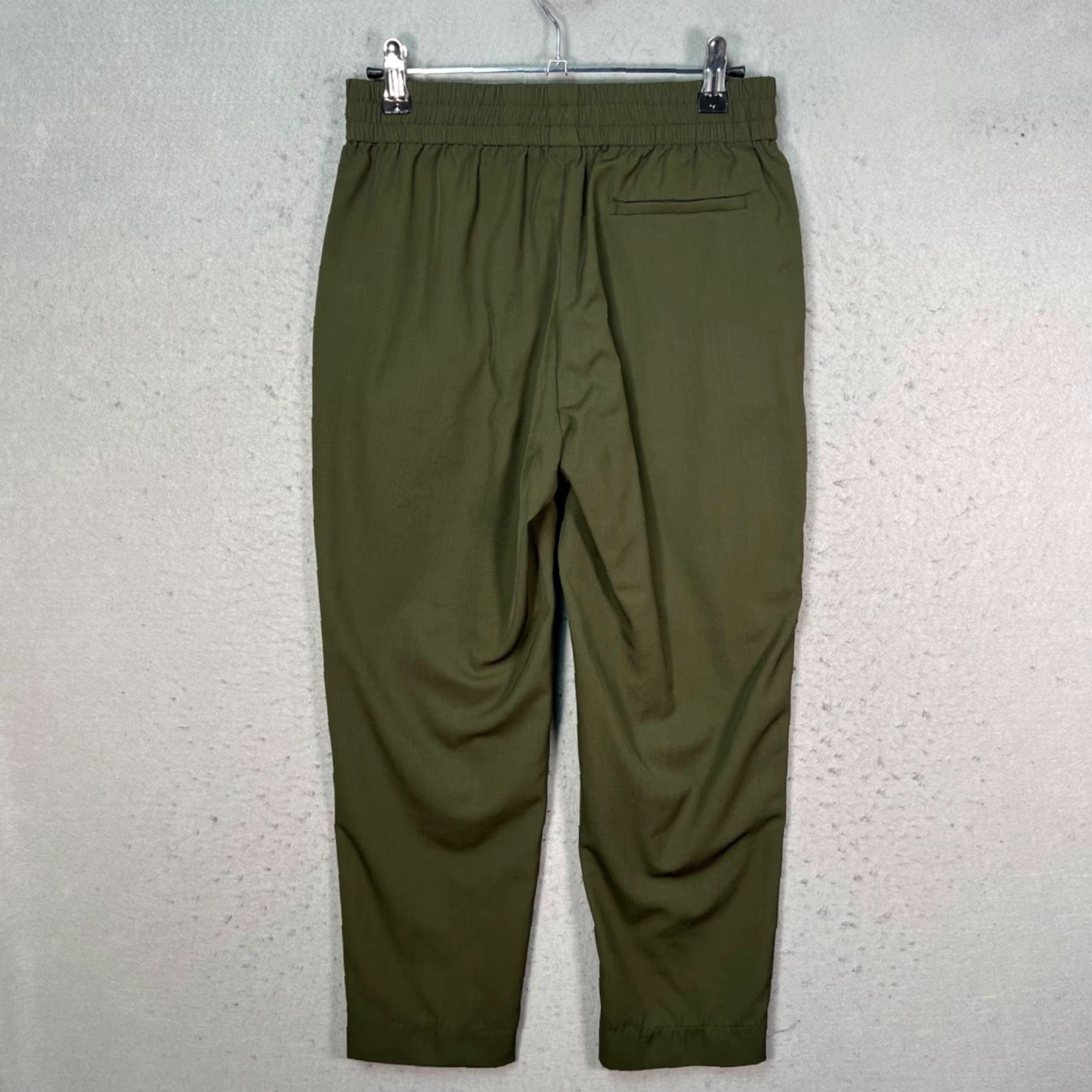 Everlane Womens Everlane Pants 0 Olive Green Elastic Waist Trousers Straight Leg Ankle Wool Cotton Regular Rise 26in Inseam 25in Womens Size 25" / US 0 / IT 36 - 2 Thumbnail