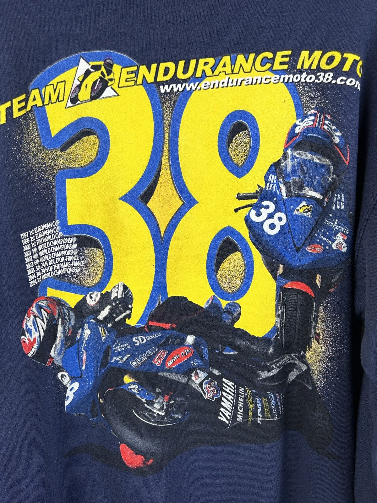 Vintage Vintage Endurance Motorcycle Yamaha #38 Graphic Zip Pullover Size US XXL / EU 58 / 5 - 2 Thumbnail