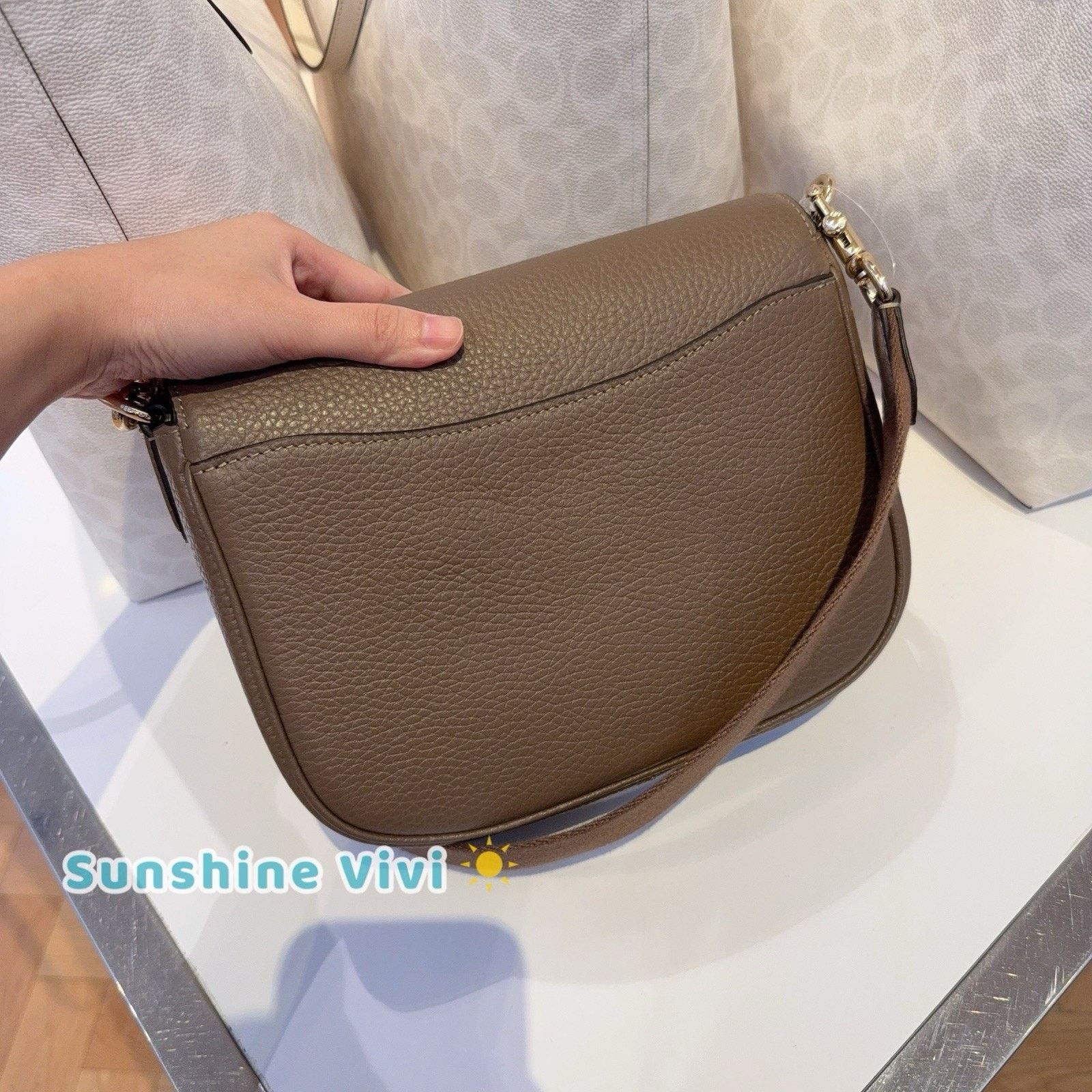 Coach NWT COACH Amelia Saddle Bag Shoulder CP107 Gold/Dark Stone Size ONE SIZE - 4 Thumbnail
